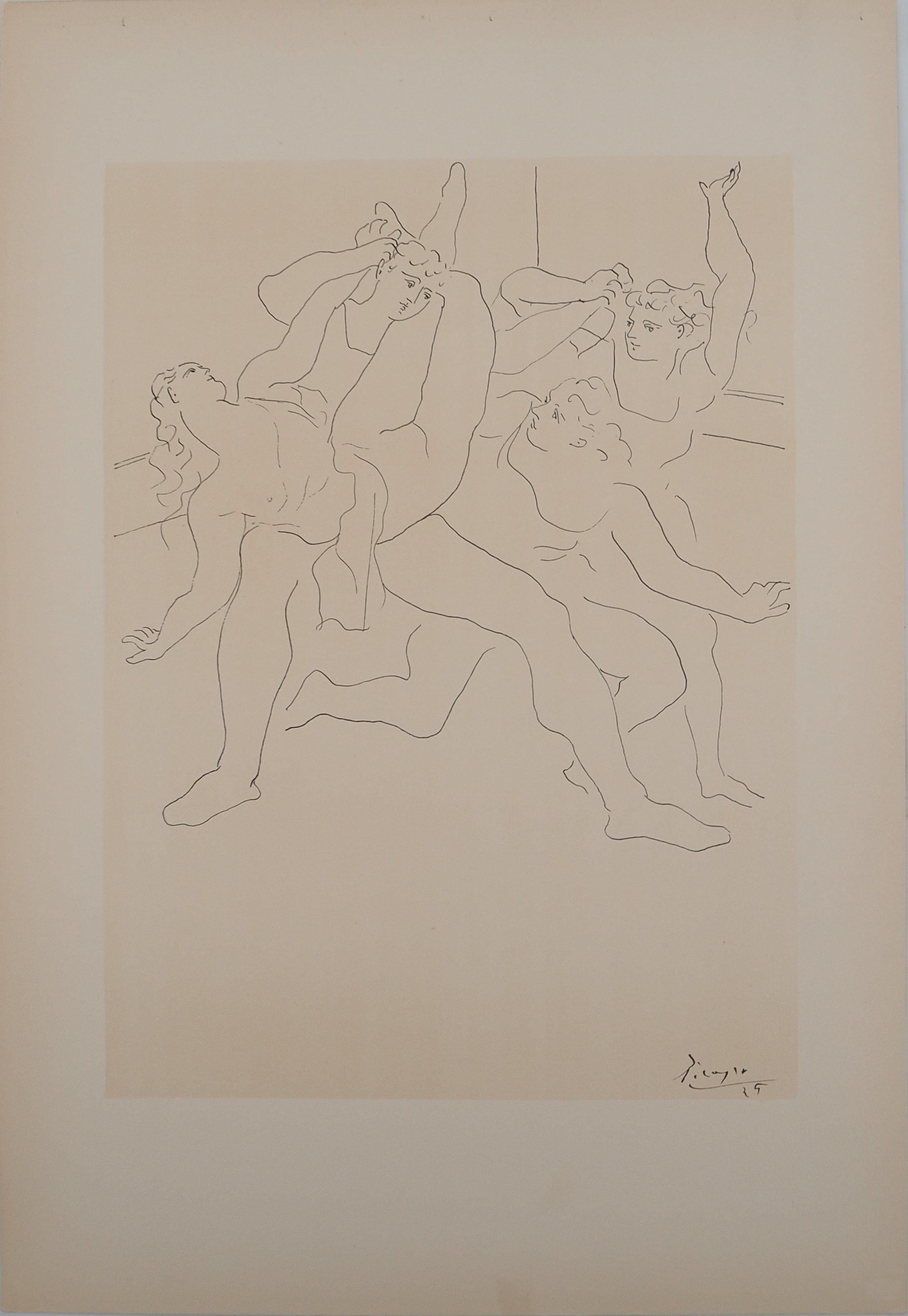 Abstract Print di (after) Pablo Picasso - La danza - Litografia e stencil, firmato
