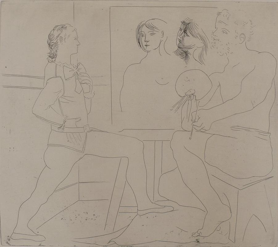 (after) Pablo Picasso Figurative Print - The Workshop - Picasso - Etching and Aquatint - 1927