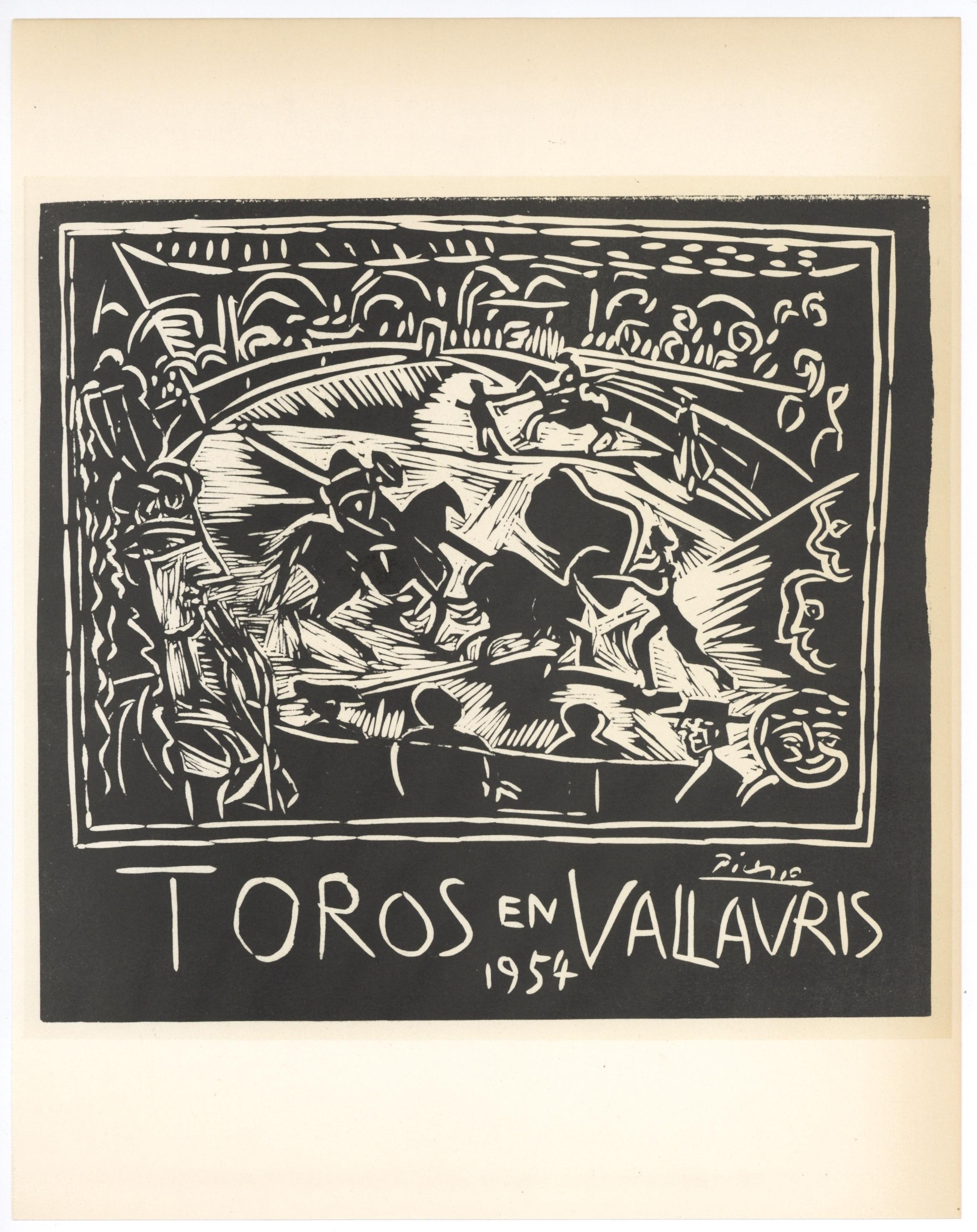 "Toros en Vallauris" lithograph poster - Print by (after) Pablo Picasso