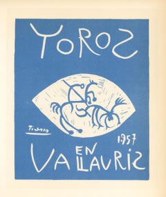 „Toros en Vallauris“ Lithographie-Plakat