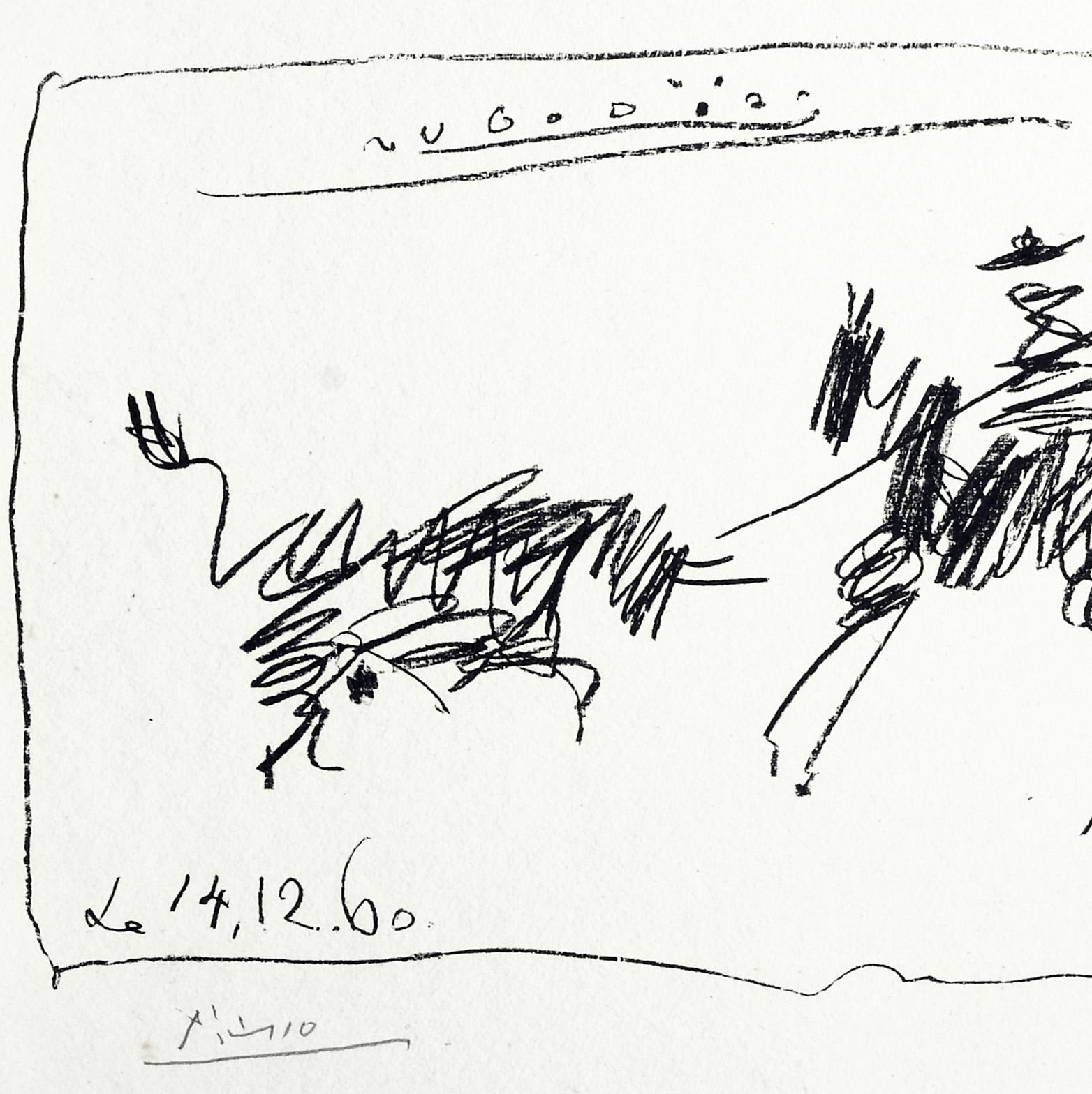 Toros (La Pique), 1960, Pablo Picasso, Lithograph, Bull fighter, Spanish, Signed - Post-War Print by (after) Pablo Picasso