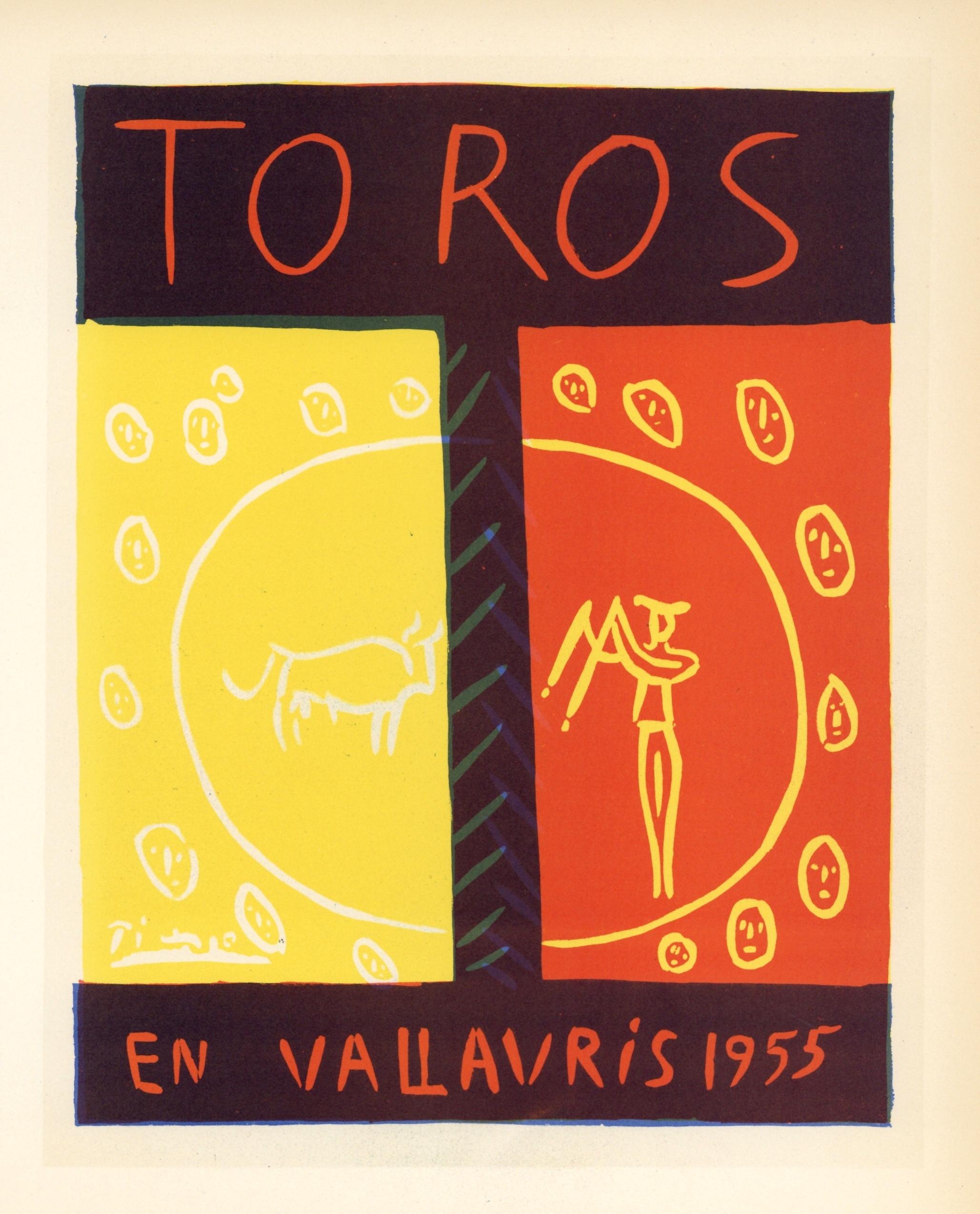 Affiche en lithographie « Toros Vallauris » - Print de (after) Pablo Picasso