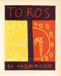 Affiche en lithographie « Toros Vallauris »