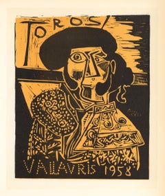 Affiche en lithographie « Toros Vallauris »