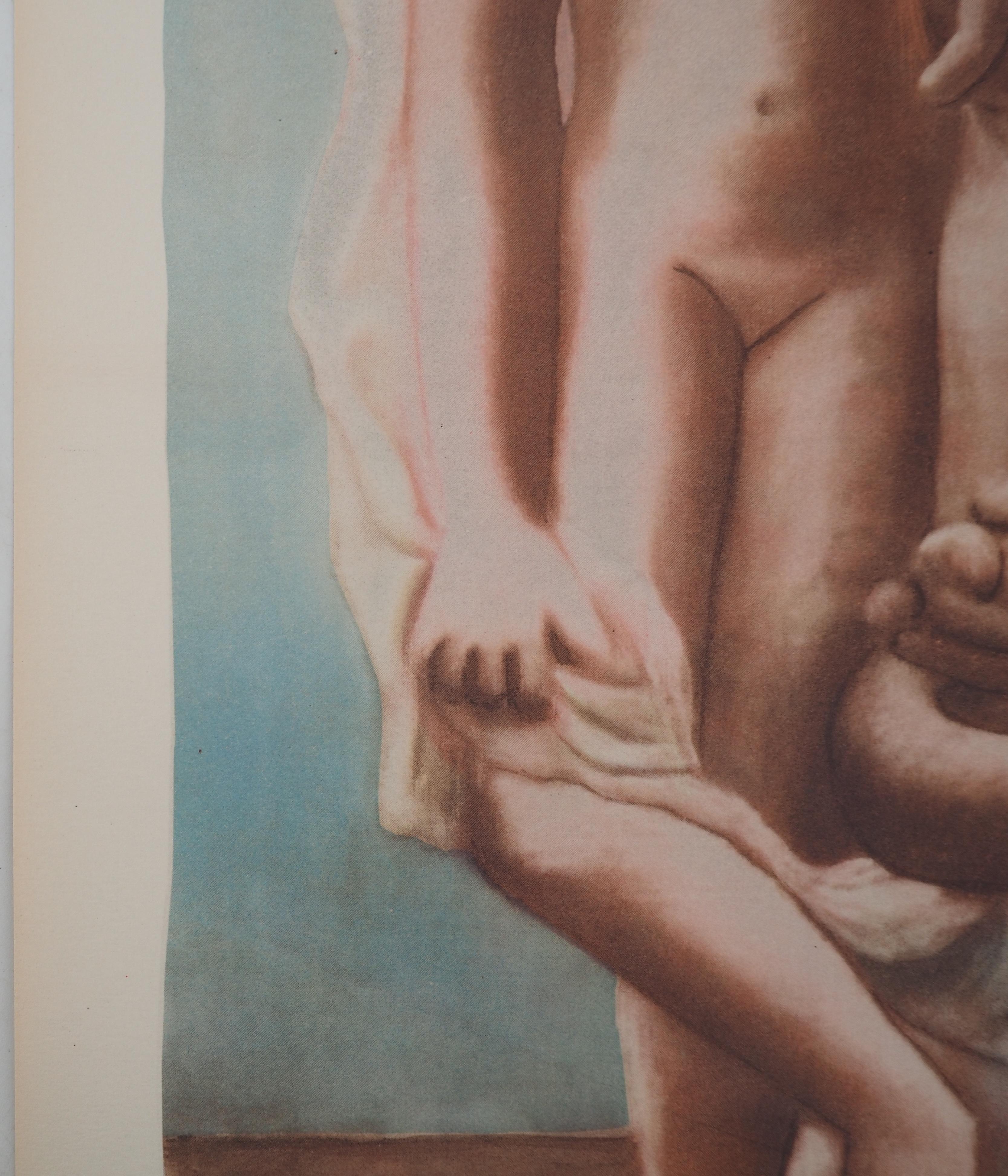 Dos desnudos - Litografía y estarcido, Firmado en venta 2