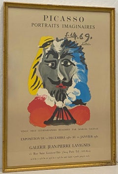 Vieux Picasso "Portraits Imaginaires" Affiche d'exposition Parisienne c.1981