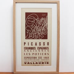 Vintage Vallauris Ceramics Poster by Pablo Picasso and Arnéra Printers (1964)