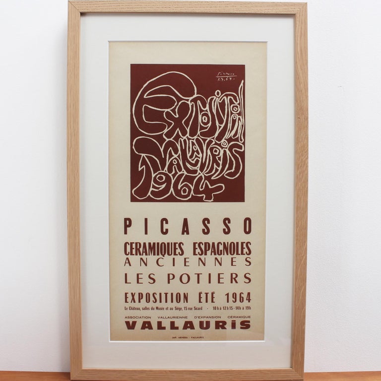 Vintage Vallauris Ceramics Poster by Pablo Picasso and Arnéra Printers (1964) For Sale 1
