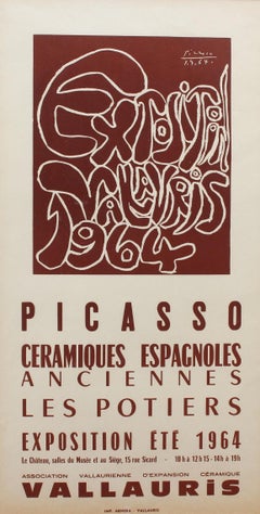 Vintage Vallauris Keramik-Plakat von Pablo Picasso und Arnéra Printers (1964)