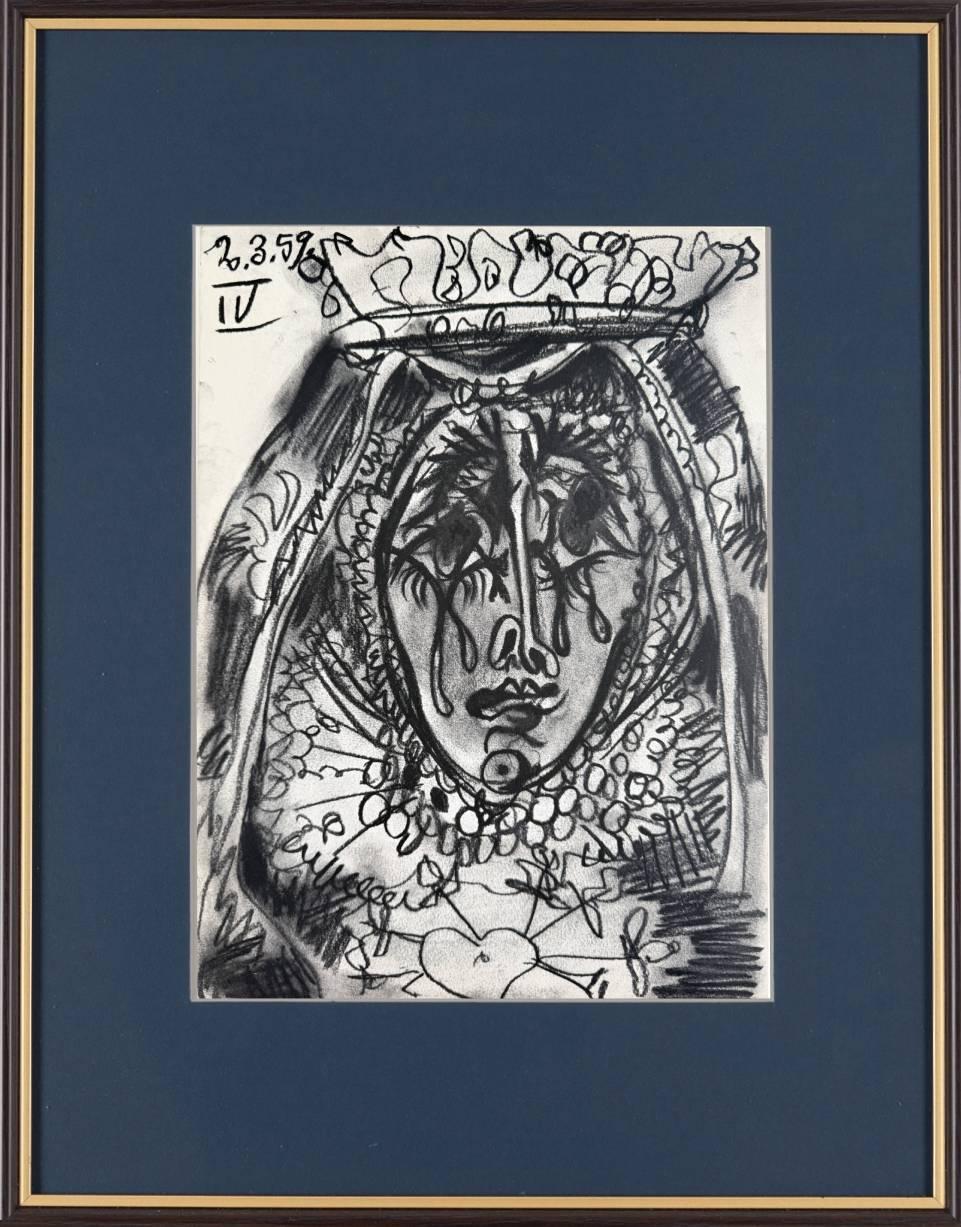 (after) Pablo Picasso Print - Virgin Mary, Lithograph, Modern, 1961, Framed, Excellent