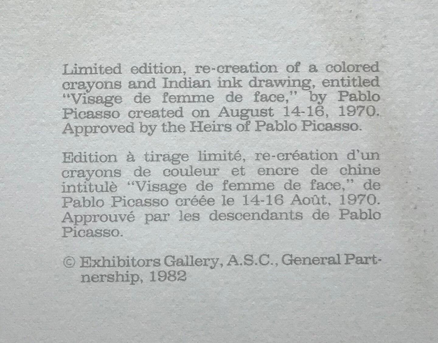 VISAGE DE FEMME DE FACE - Cubisme Print par (after) Pablo Picasso