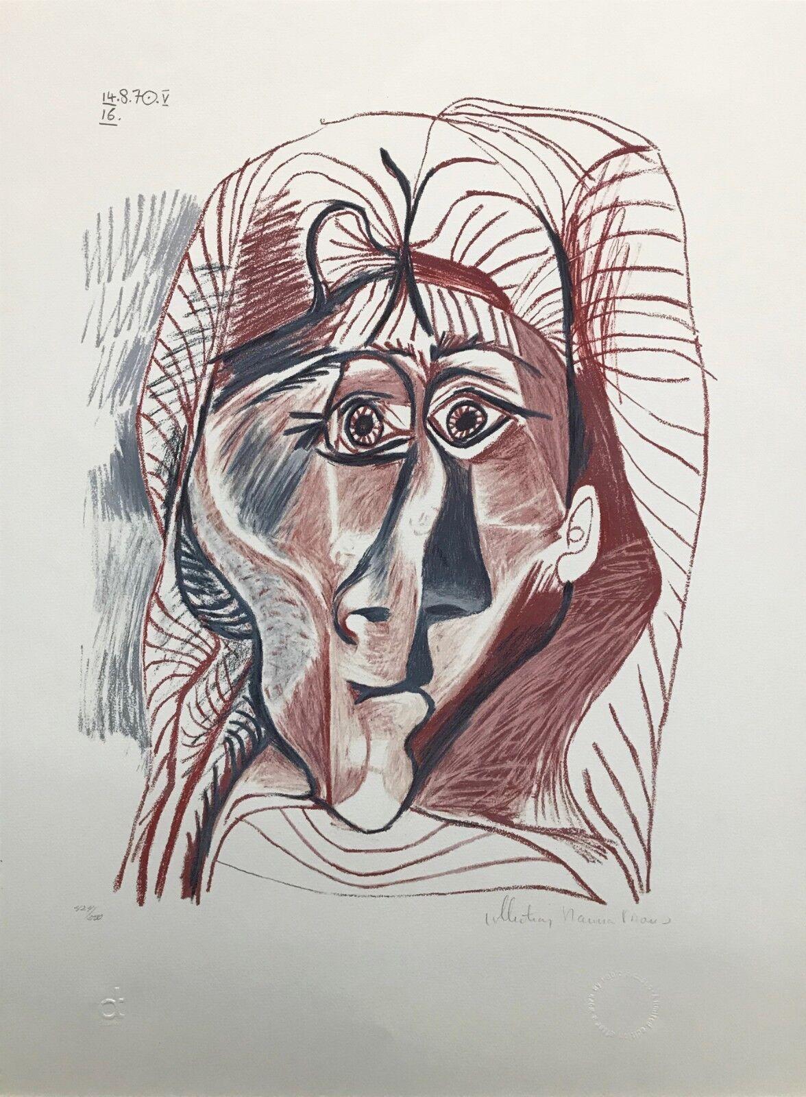 (after) Pablo Picasso Figurative Print - VISAGE DE FEMME DE FACE