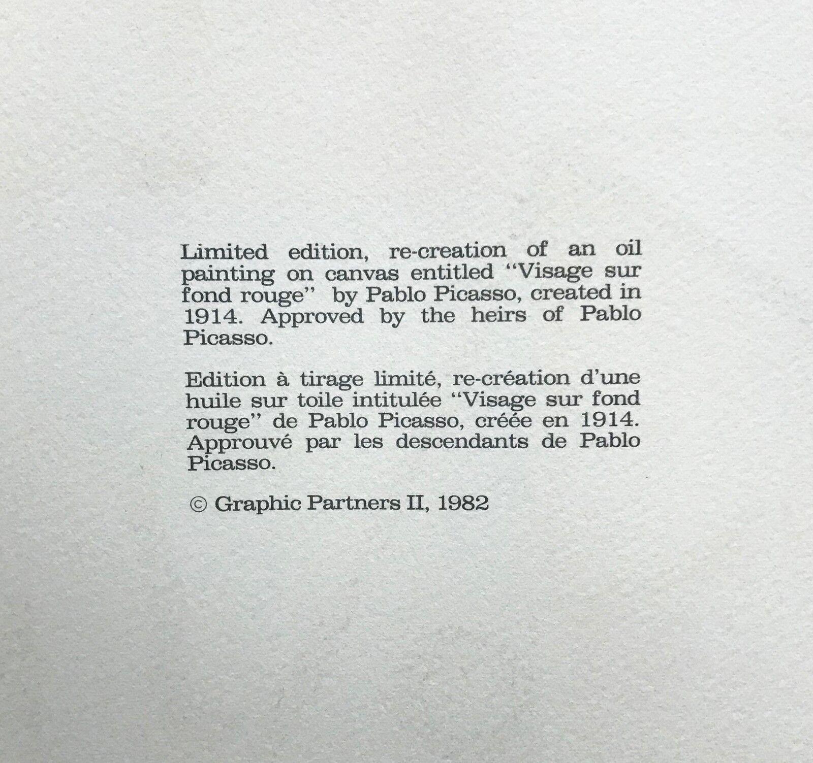 Visage Sur Fond Rouge (from Picasso Estate Collection) - Cubist Print by (after) Pablo Picasso