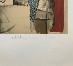 Visage Sur Fond Rouge (lithographie signée de la main du Domaine de Marina Picasso)