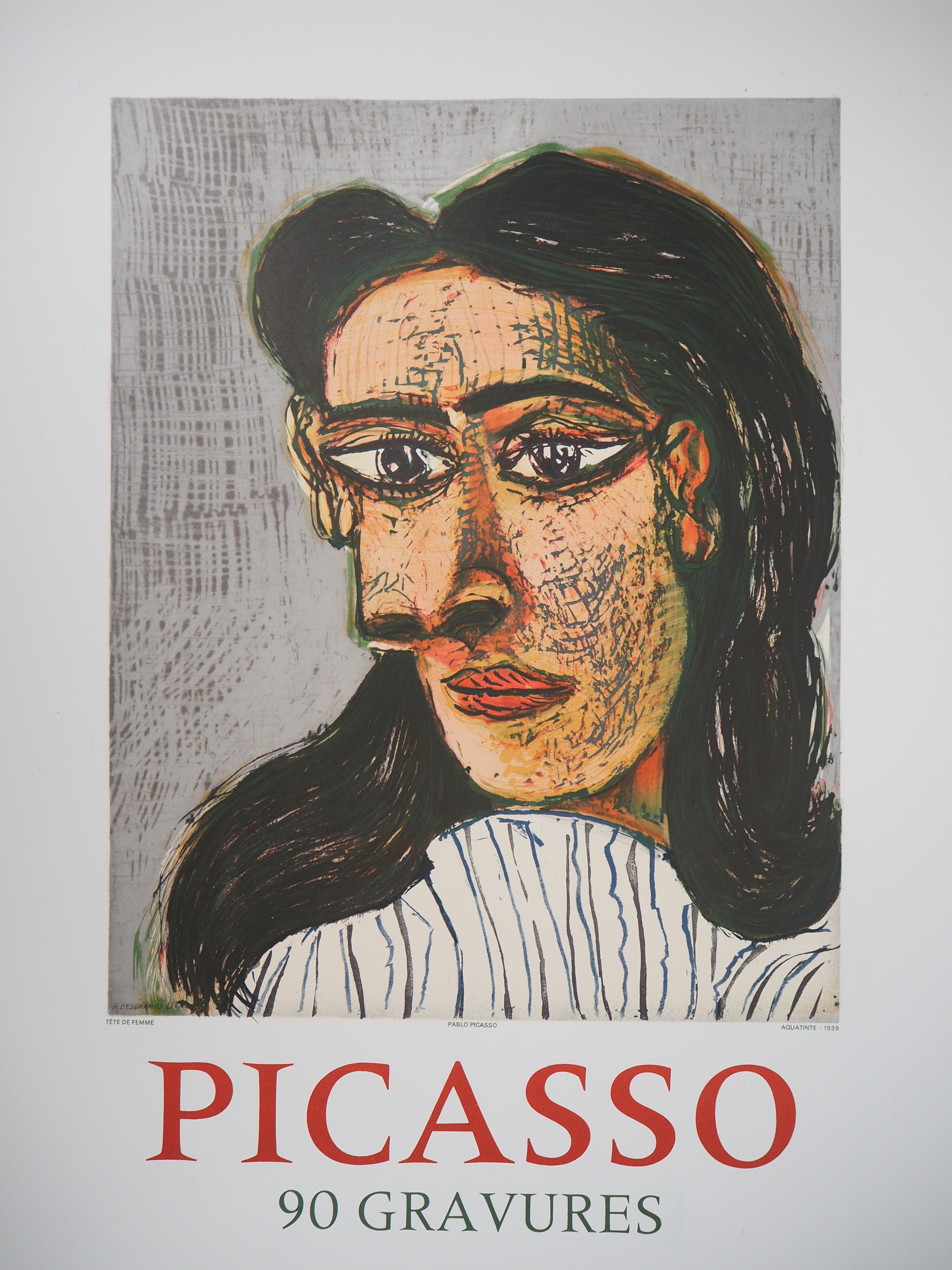 Portrait de femme - Affiche lithographique : Berggruen  - Mourlot 1971 (Cwiklitzer #386) - Print de (after) Pablo Picasso