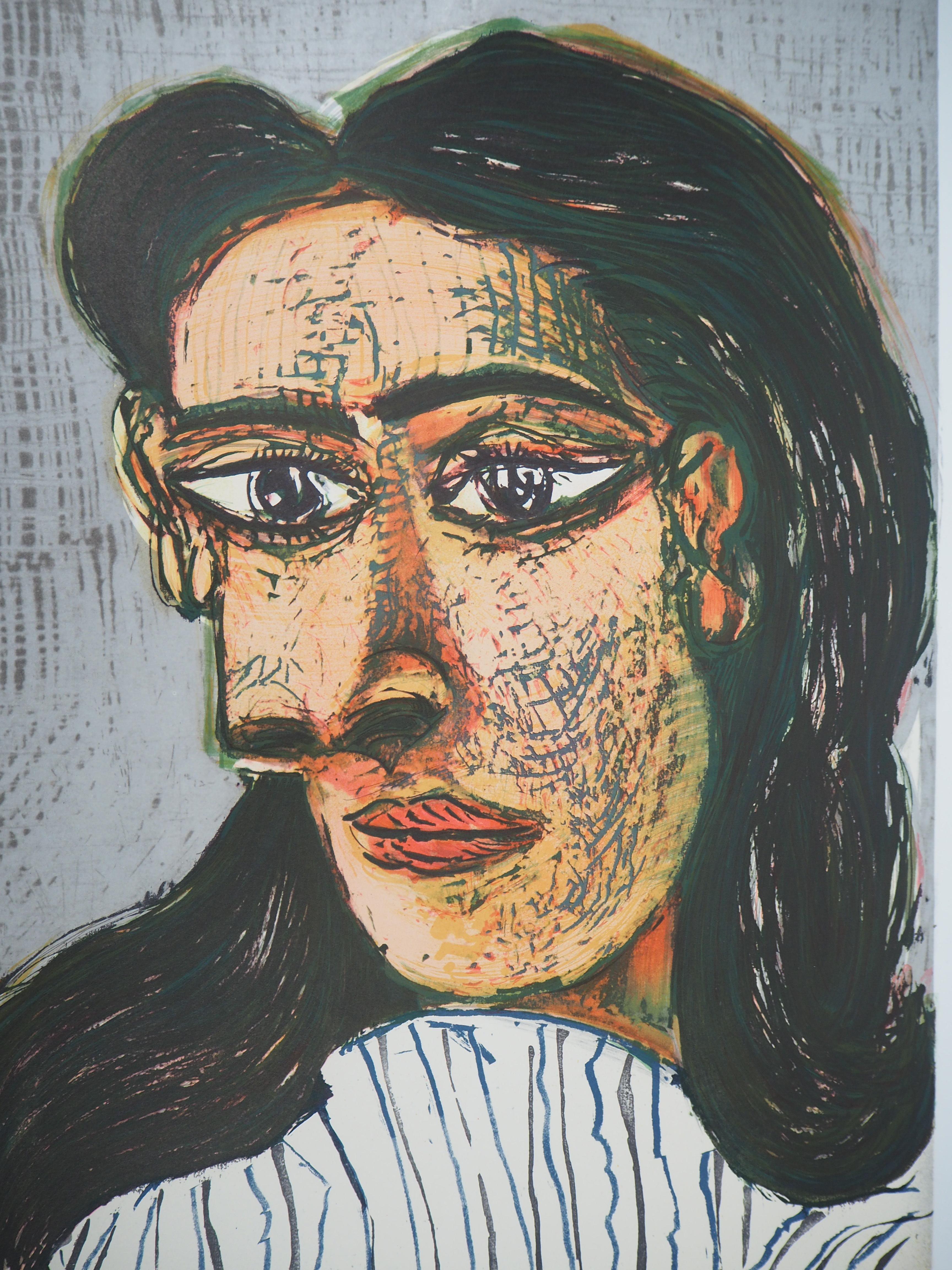 Portrait de femme - Affiche lithographique : Berggruen  - Mourlot 1971 (Cwiklitzer #386) - Cubisme Print par (after) Pablo Picasso