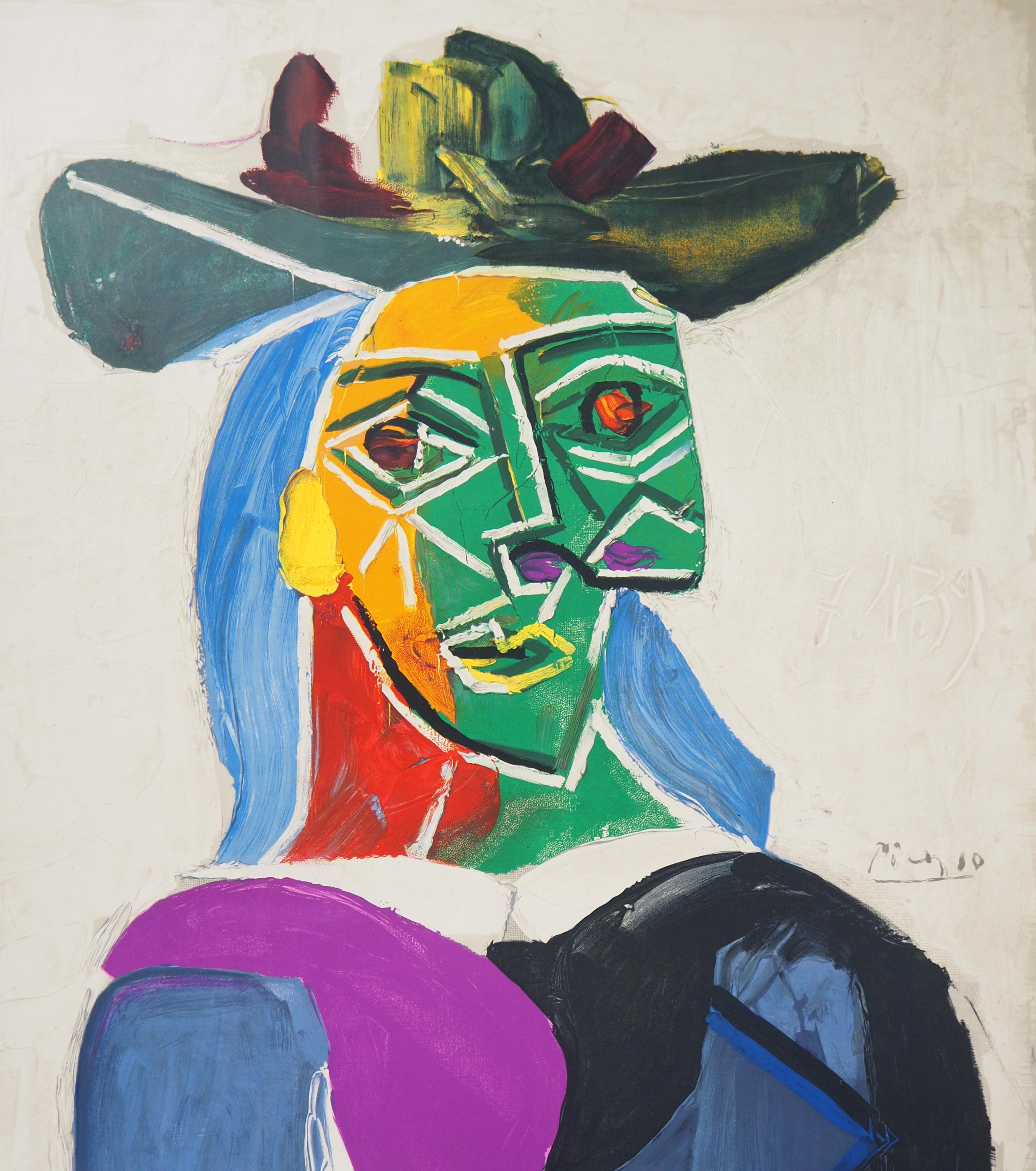 (after) Pablo Picasso Portrait Print - Woman with a Hat (Dora Maar) - Lithograph, Mourlot 1956 (Czwiklitzer #120)