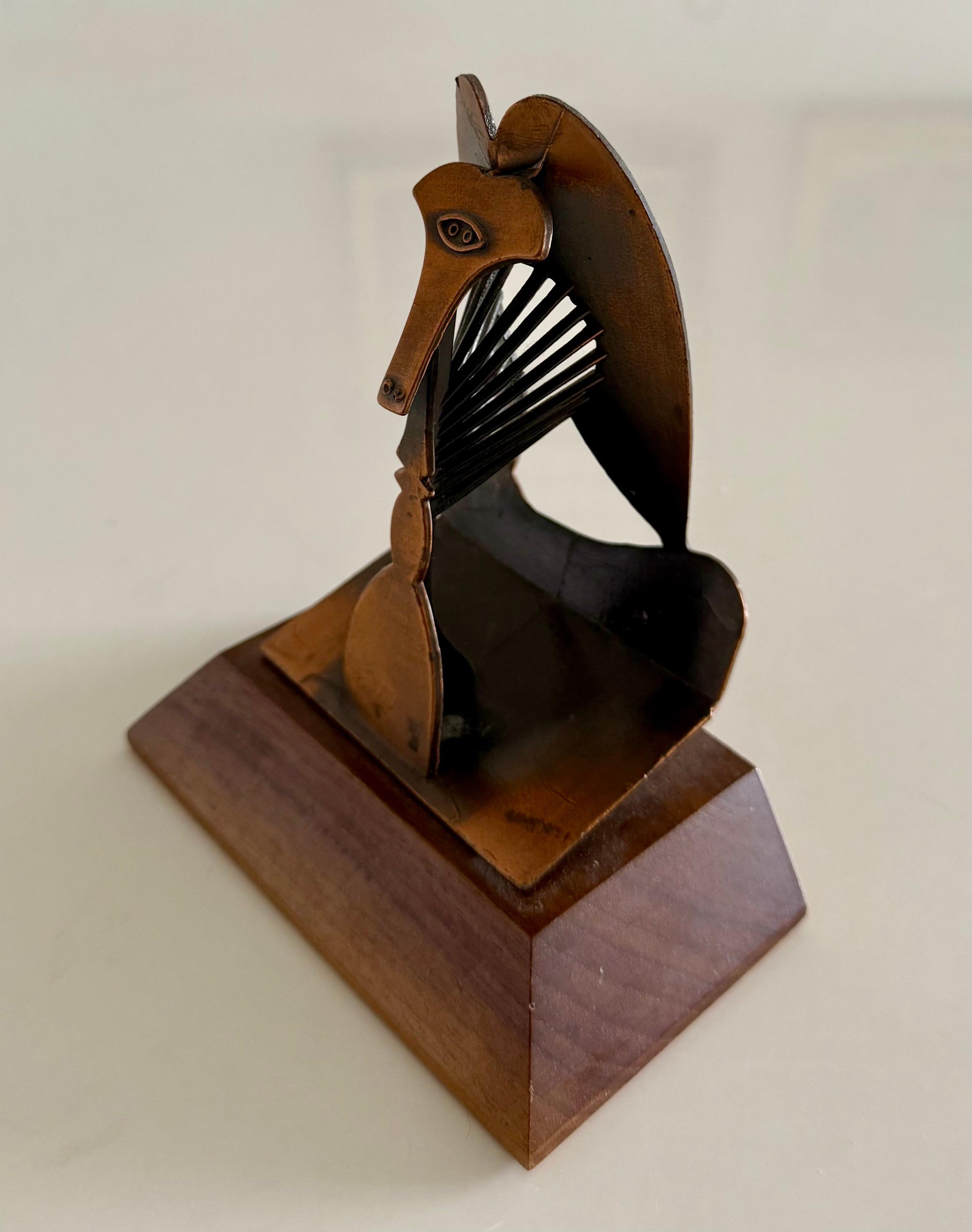 Vintage 1967 1970 Modernist Maquette Chicago Picasso Cubist Sculpture Head Metal For Sale 3