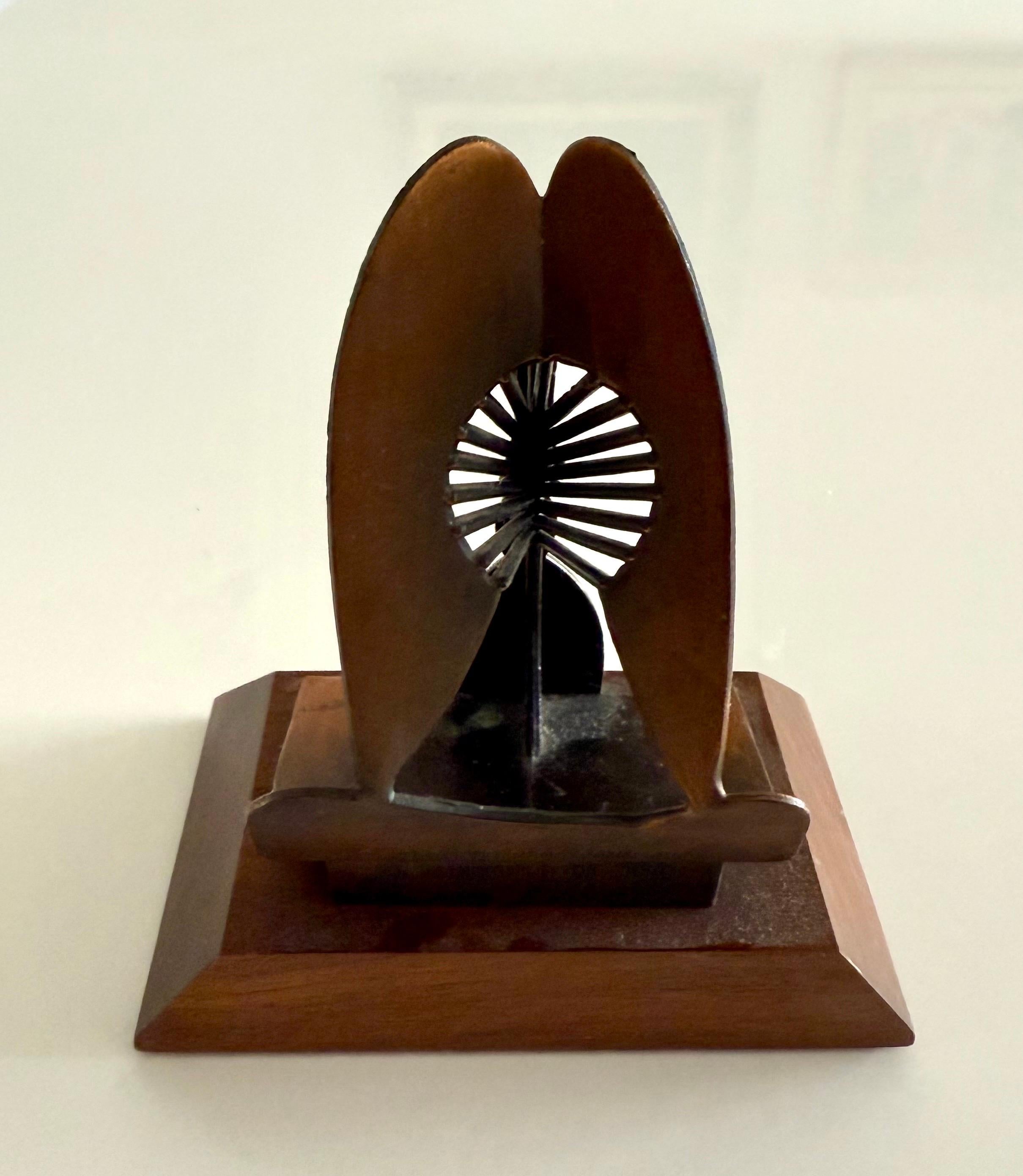 Vintage 1967 1970 Modernist Maquette Chicago Picasso Cubist Sculpture Head Metal For Sale 4