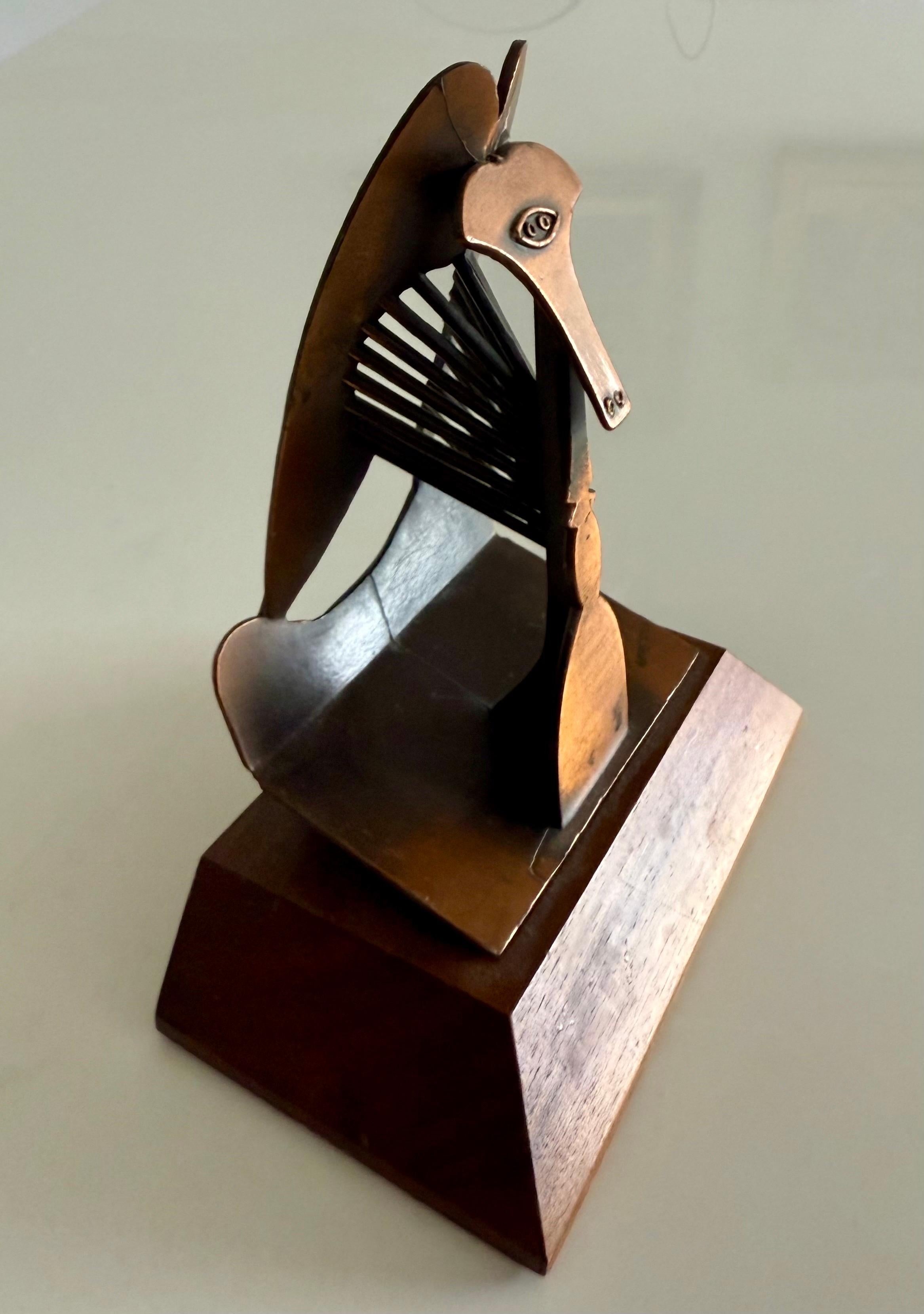 Vintage 1967 1970 Modernist Maquette Chicago Picasso Cubist Sculpture Head Metal For Sale 6