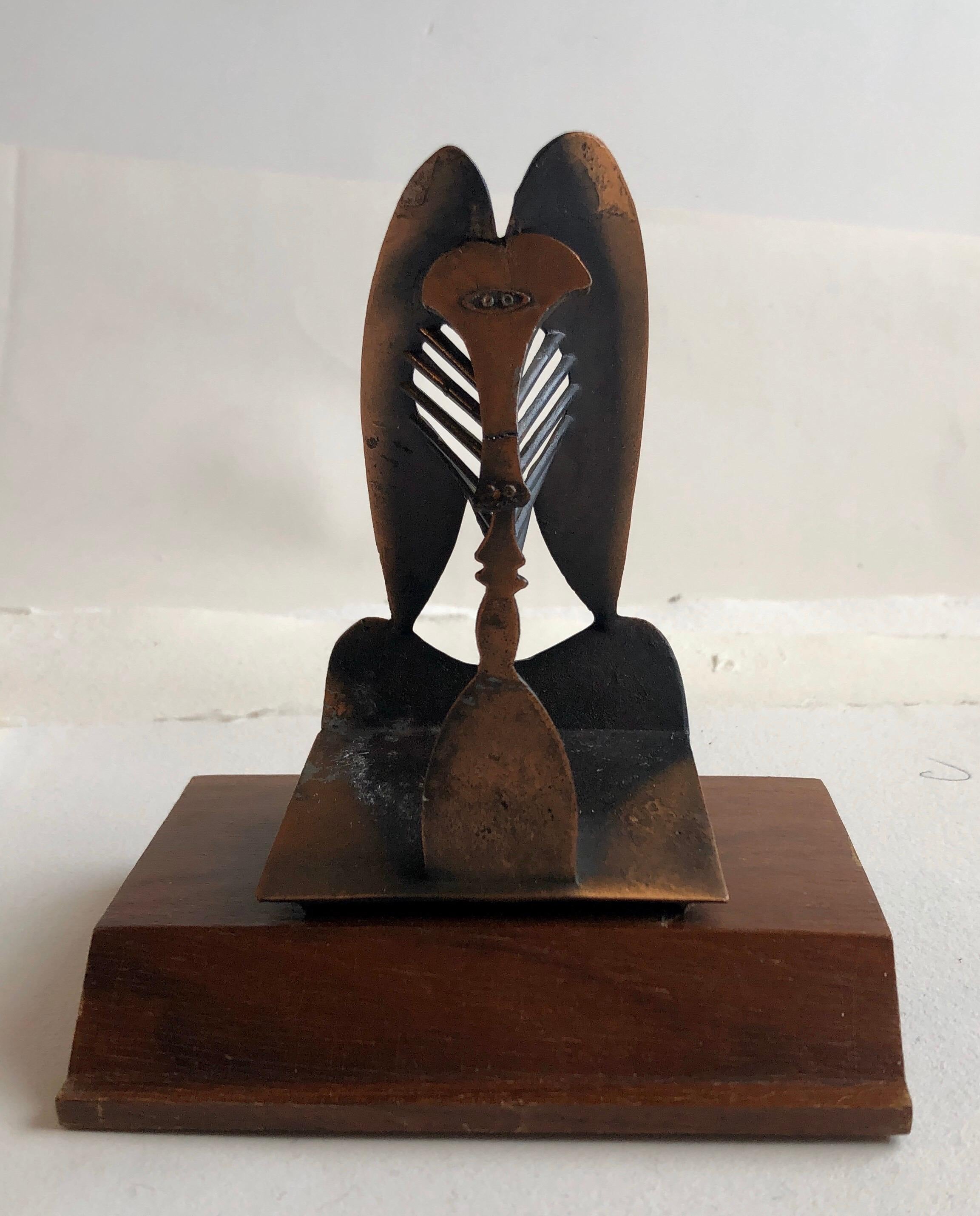 Vintage 1967 Modernist Maquette for Chicago Picasso Cubist Sculpture Head - Brown Abstract Sculpture by (after) Pablo Picasso