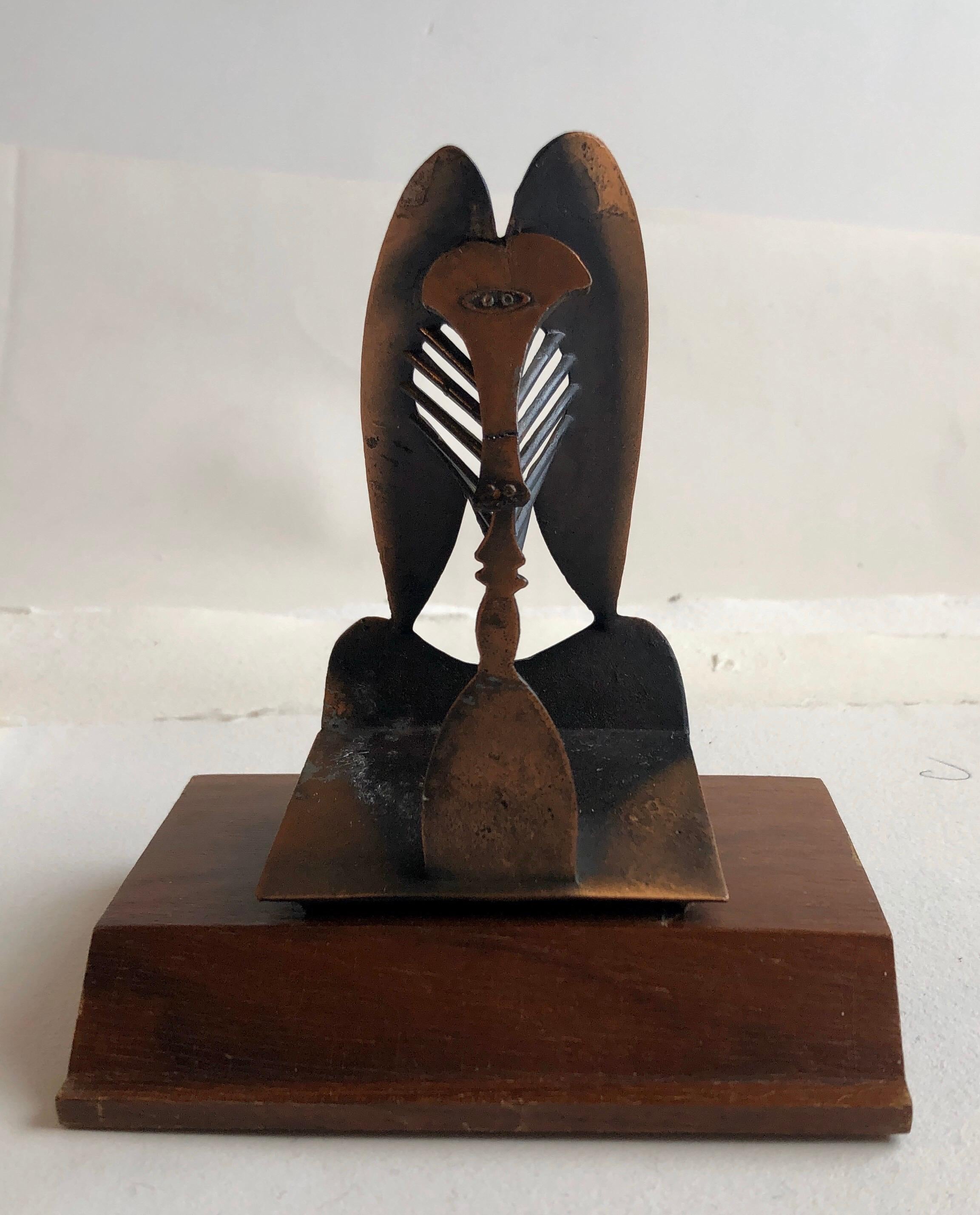 Vintage 1967 Modernist Maquette for Chicago Picasso Cubist Sculpture Head  - Brown Abstract Sculpture by (after) Pablo Picasso