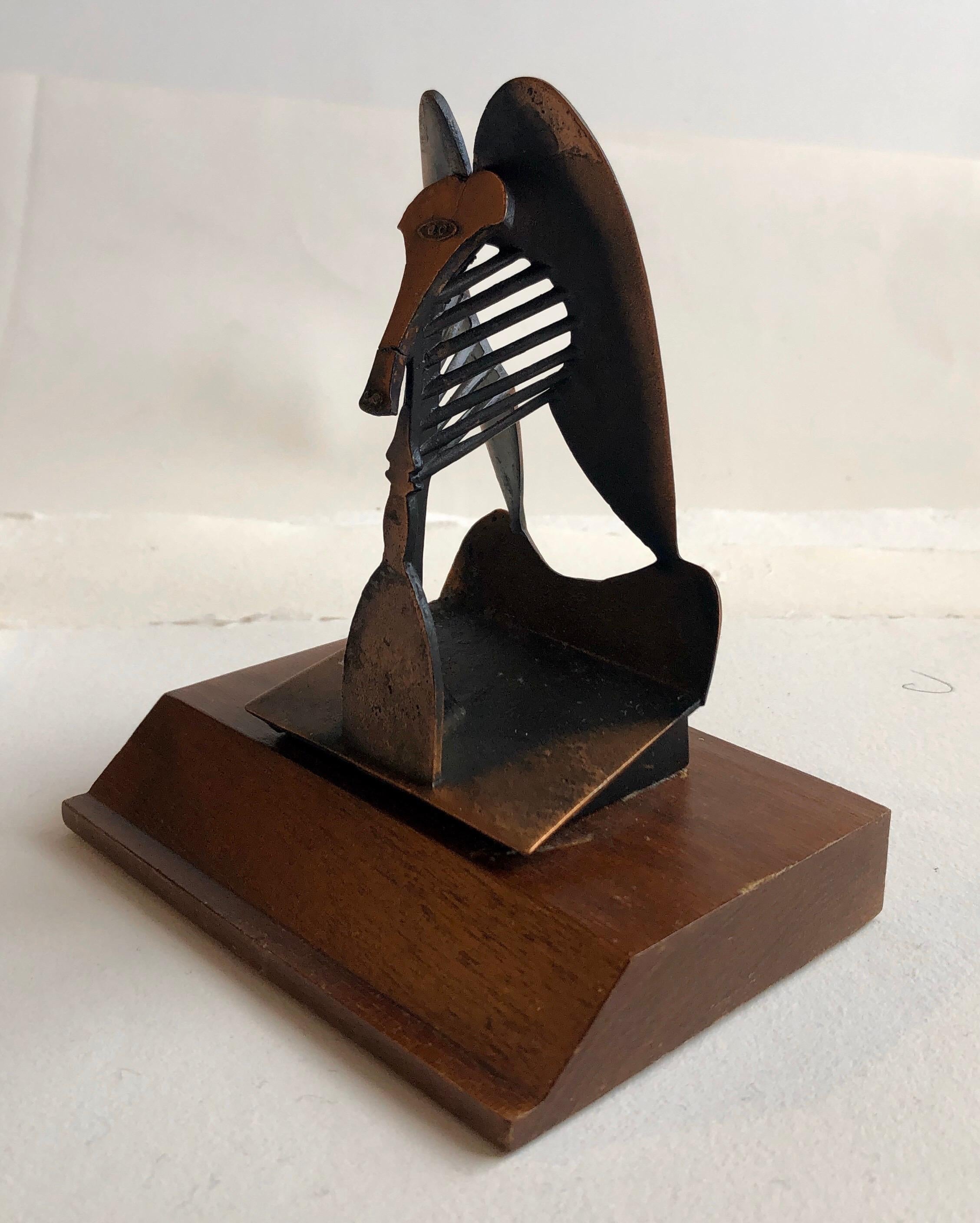 (after) Pablo Picasso Abstract Sculpture - Vintage 1967 Modernist Maquette for Chicago Picasso Cubist Sculpture Head 