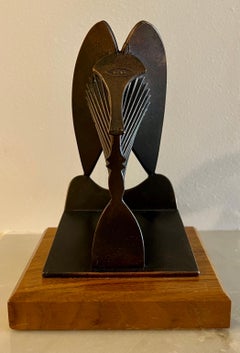 Maquette moderniste pour Chicago, Picasso, sculpture cubiste de tête en métal, 1967