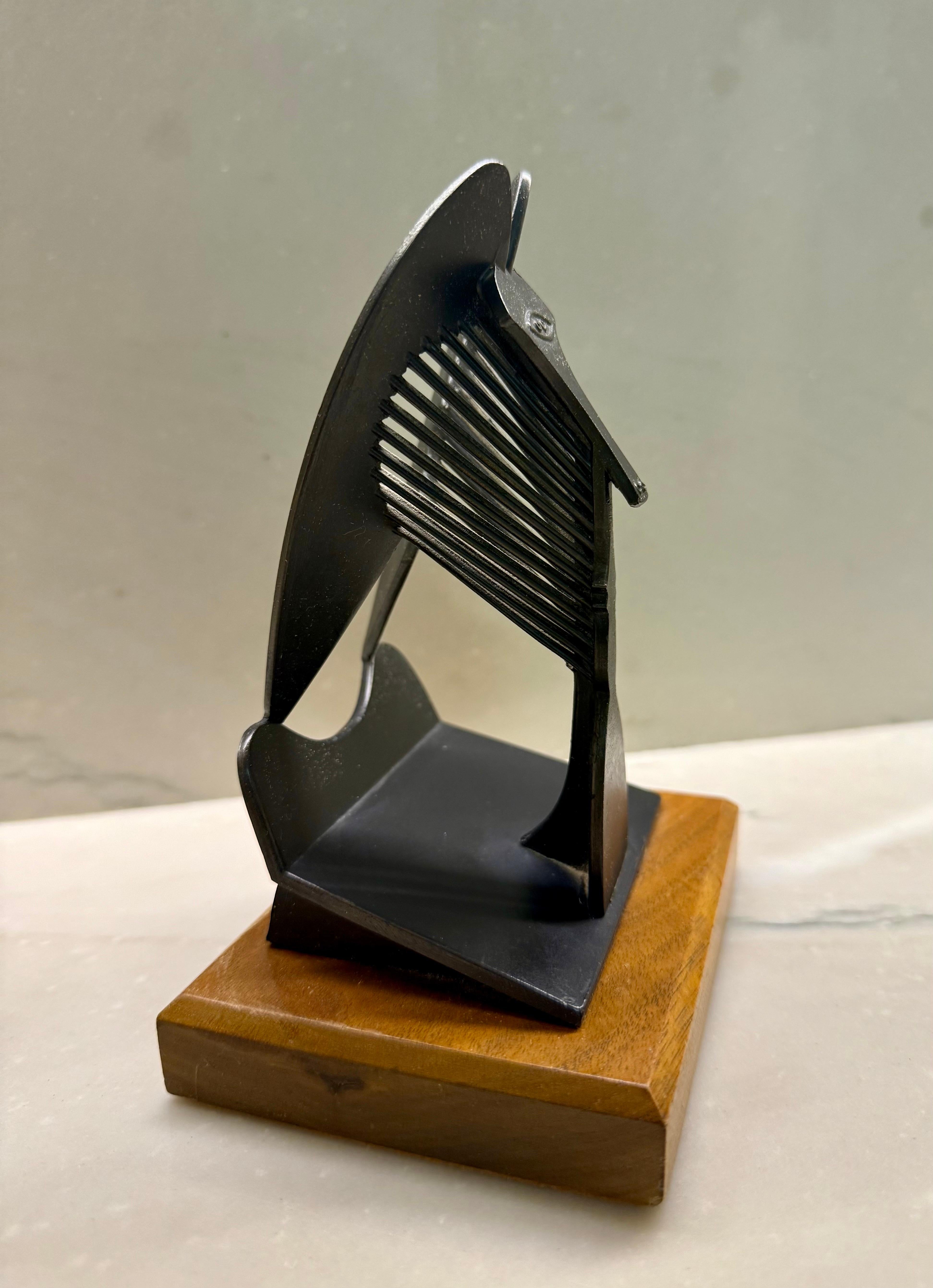Vintage 1967 Modernist Maquette for Chicago Picasso Cubist Sculpture Head Metal 6