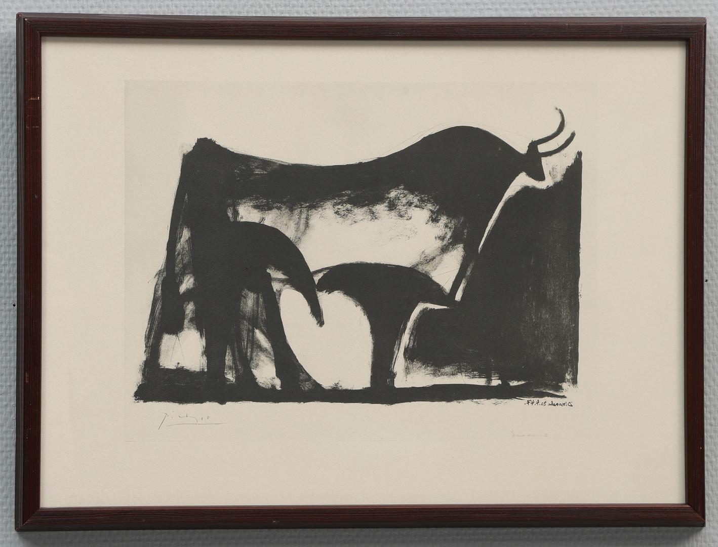 Spanish After Pablo Picasso „The Black Bull“ Lithograph For Sale