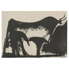 Litografía (after) Pablo Picasso "El toro negro