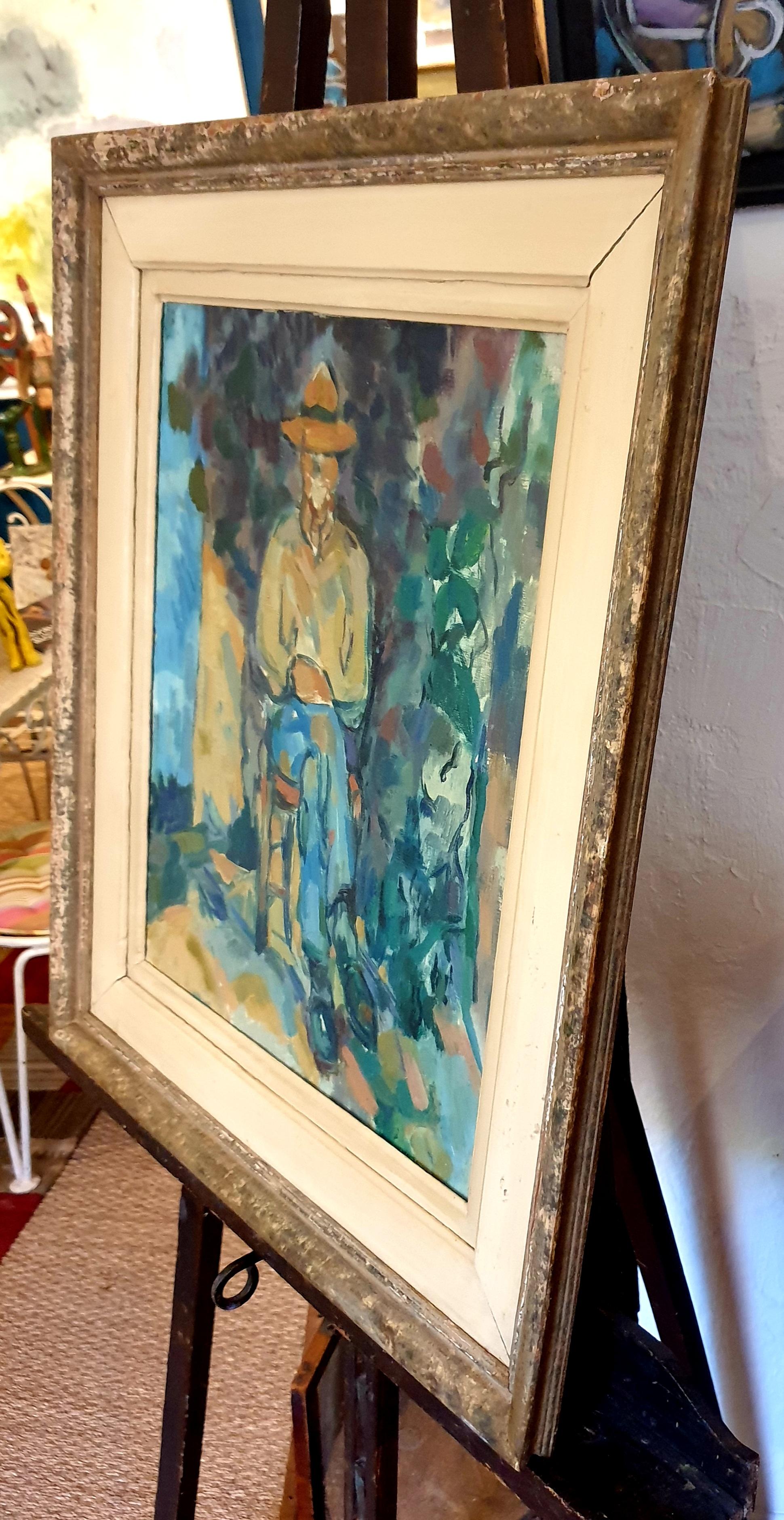 French Impressionist Oil on Canvas after Cézanne, Le Jardinier, The Gardener For Sale 6
