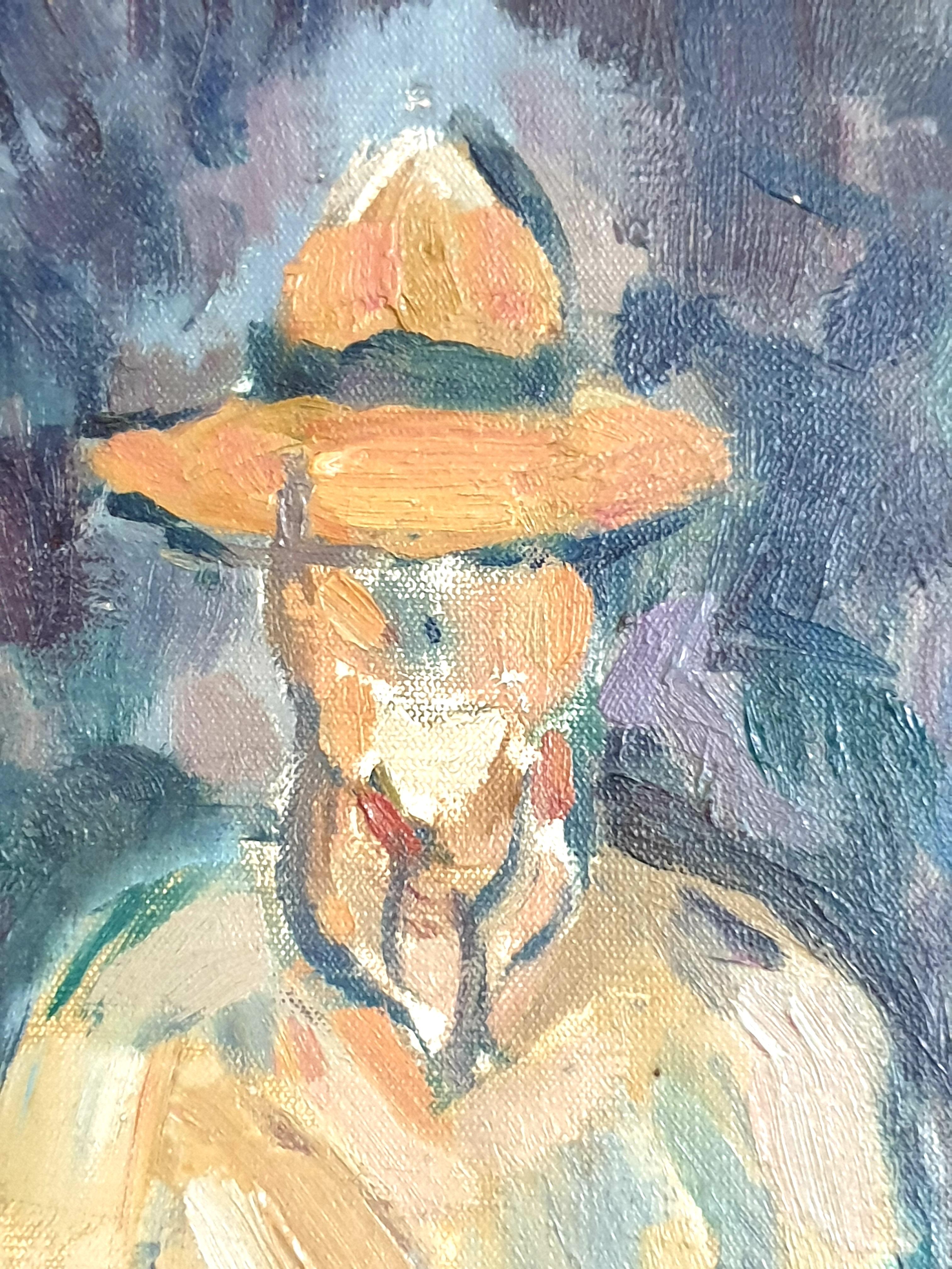 French Impressionist Oil on Canvas after Cézanne, Le Jardinier, The Gardener For Sale 3