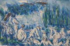 Bathers in the Shade of a Tree - Lithograph and Stencil Watercolor, 1947