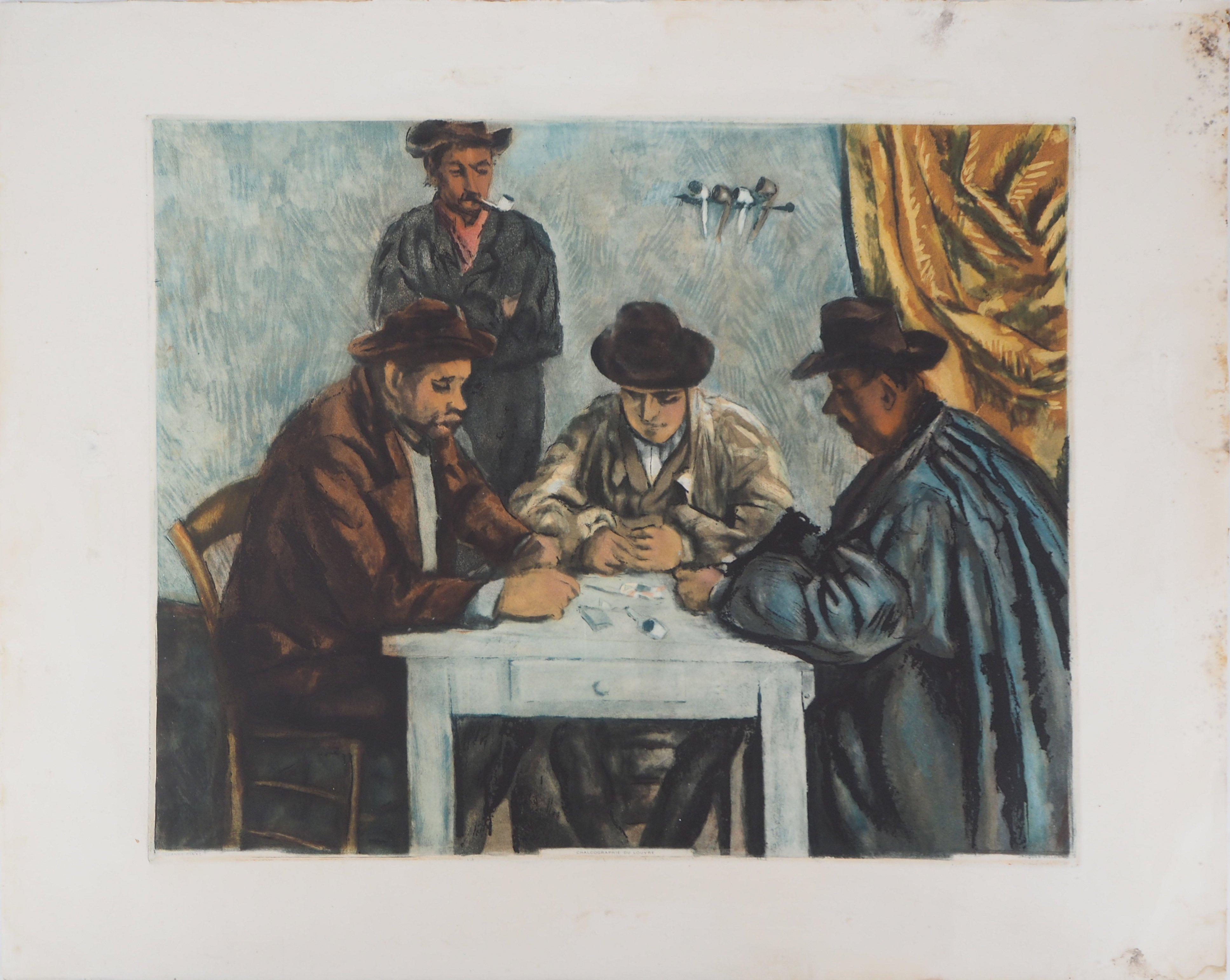 Card Players - Etching and aquatint engraved by Jacques Villon 1