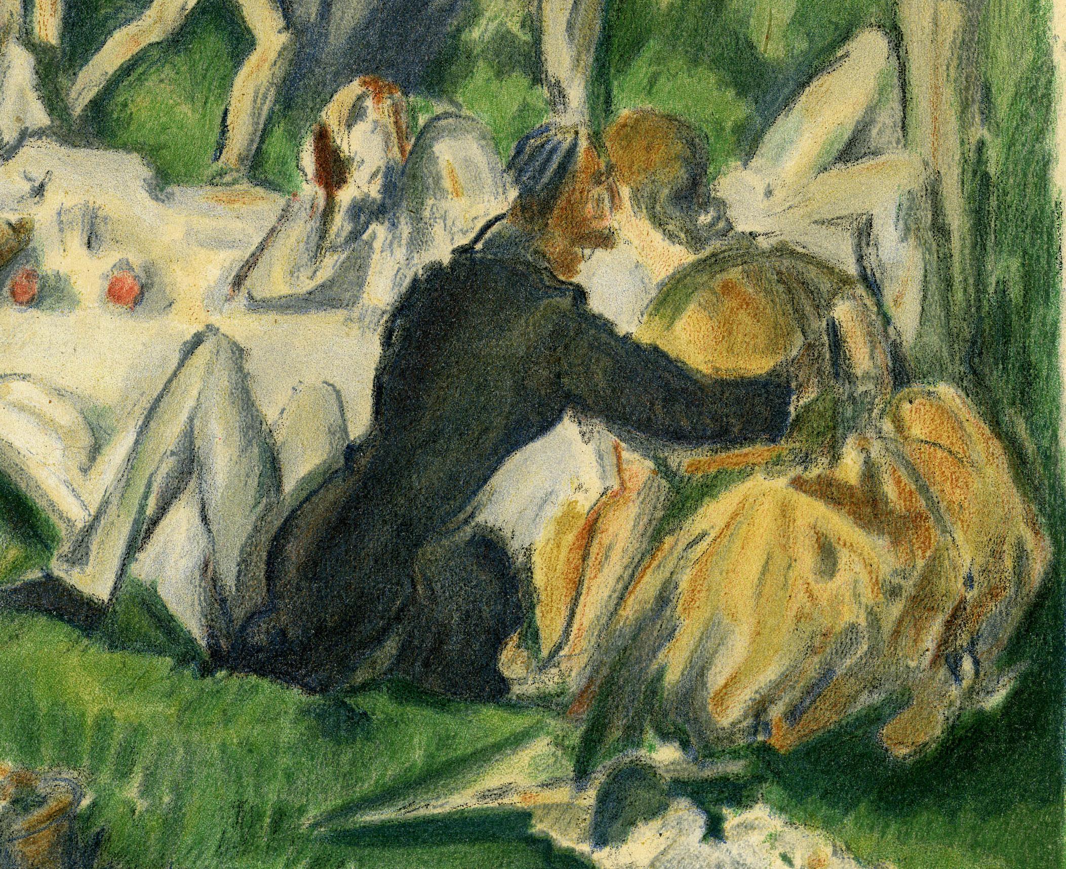 Dejeuner sur l'Herbe - French School Print by After Paul Cezanne