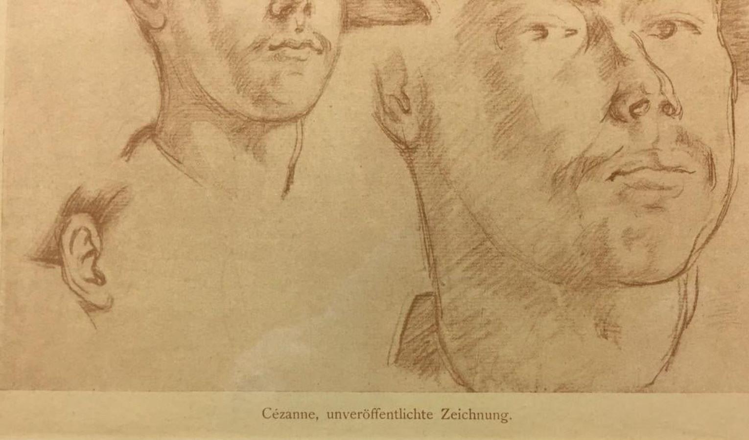 Doppelporträt (1906)-Offsetlithographie, Auflage von 1000 Exemplaren, mit COA (Braun), Portrait Print, von After Paul Cezanne