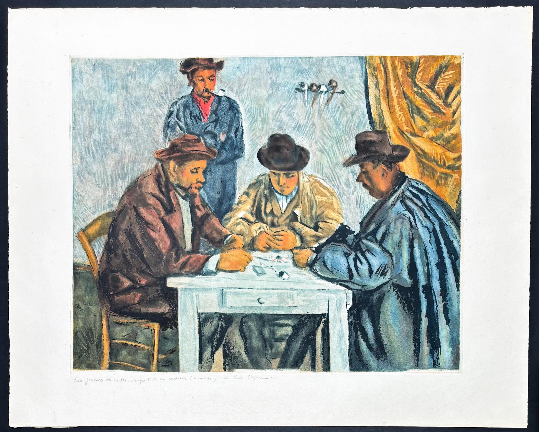 Paul Cézanne (1839–1906) - The Card Players - Etching with aquatint - 1929 - Abstract Print by After Paul Cezanne