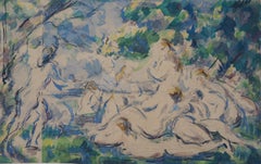 Reclining Bathers - Lithograph and Stencil Watercolor, 1947