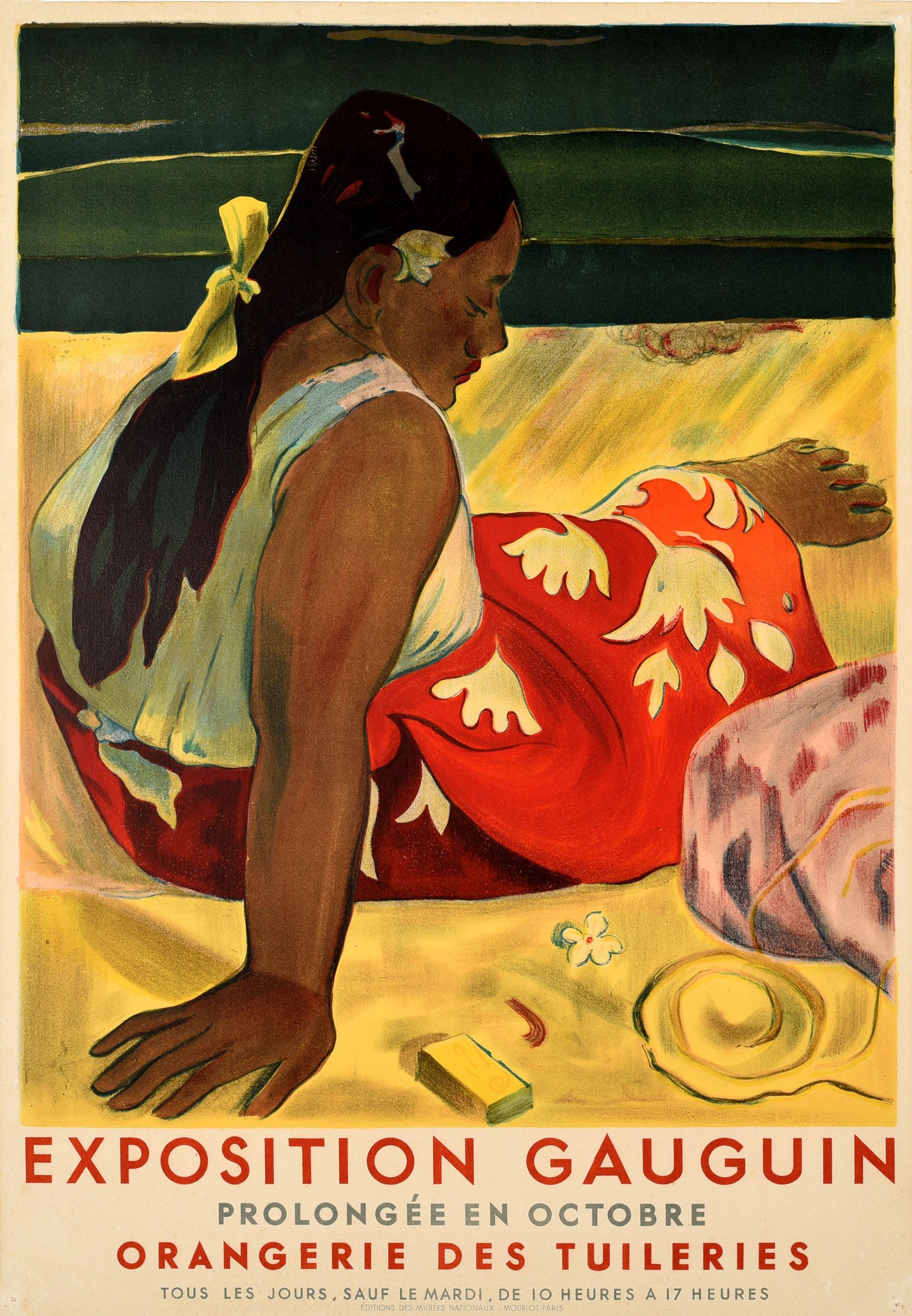 (after) Paul Gauguin Print - Original Vintage Art Exhibition Poster Eugene Henri Paul Gauguin Tahitian Women
