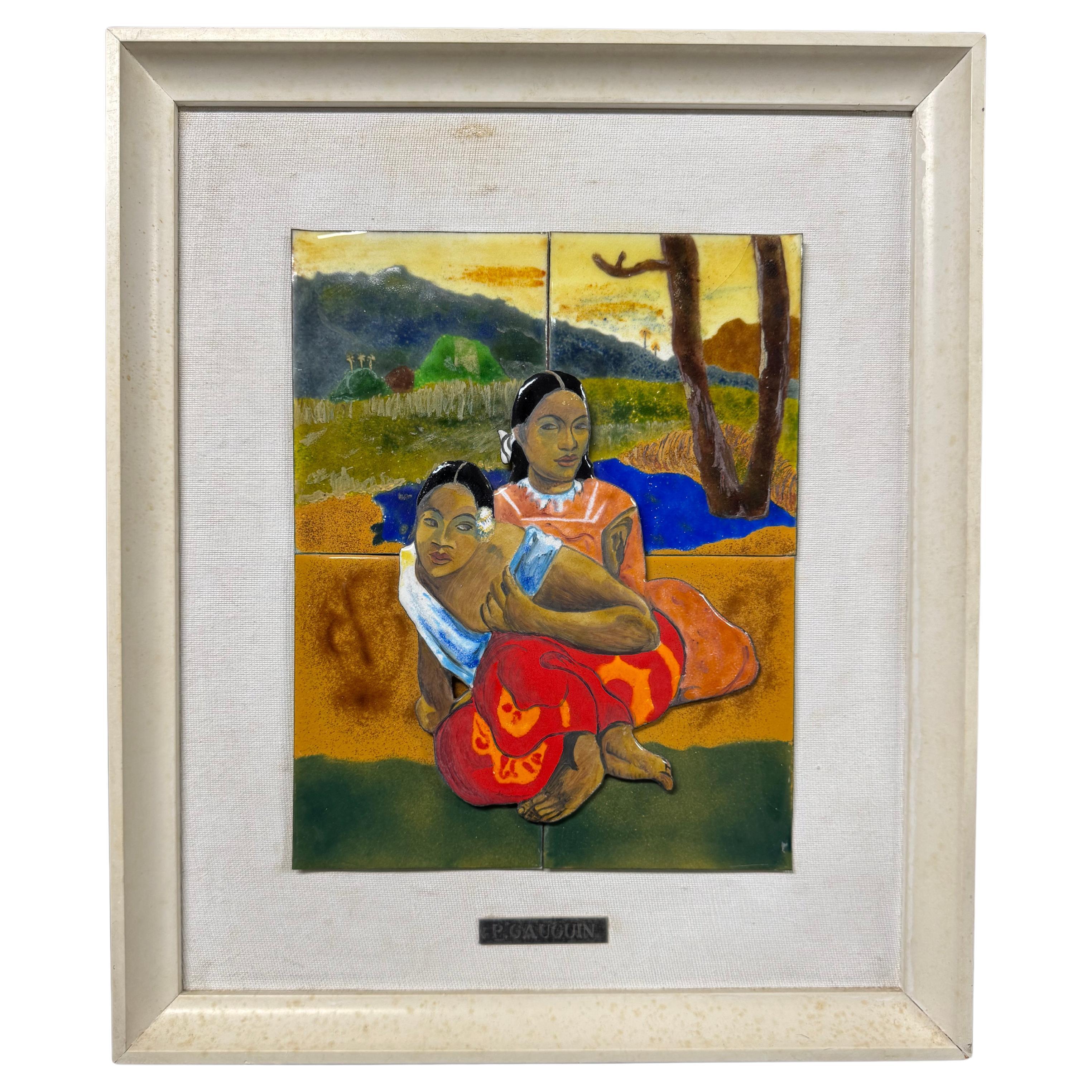 After Paul Gauguin "When will you marry me?" 3d Enamel on Copper Plate For Sale