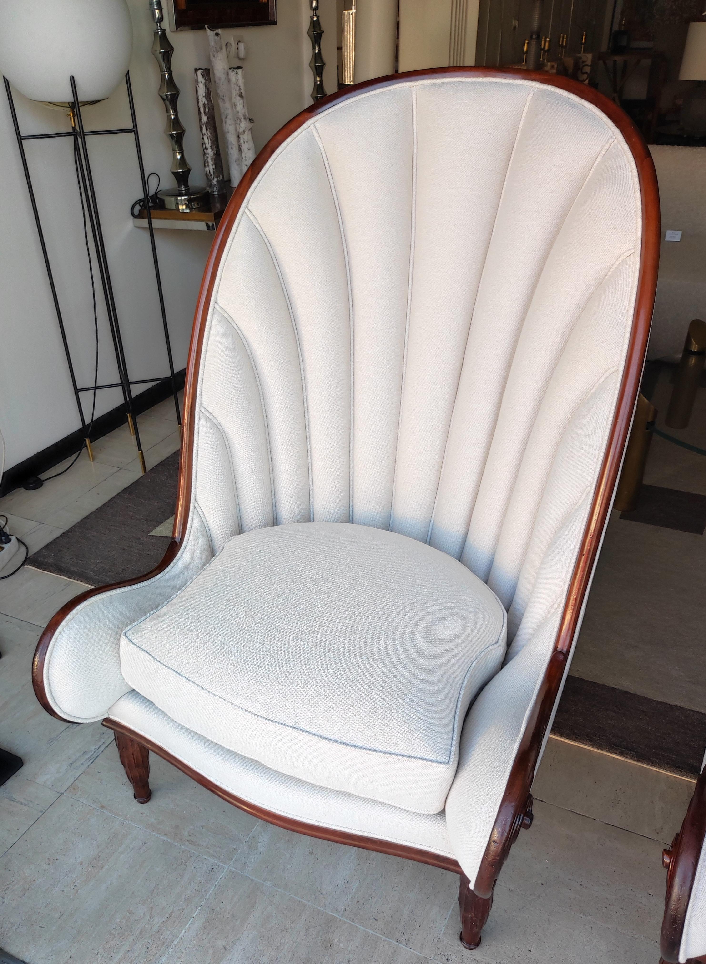 After Paul Iribe, circa 70'' fantastic pair of Nautile Armchairs For Sale 7