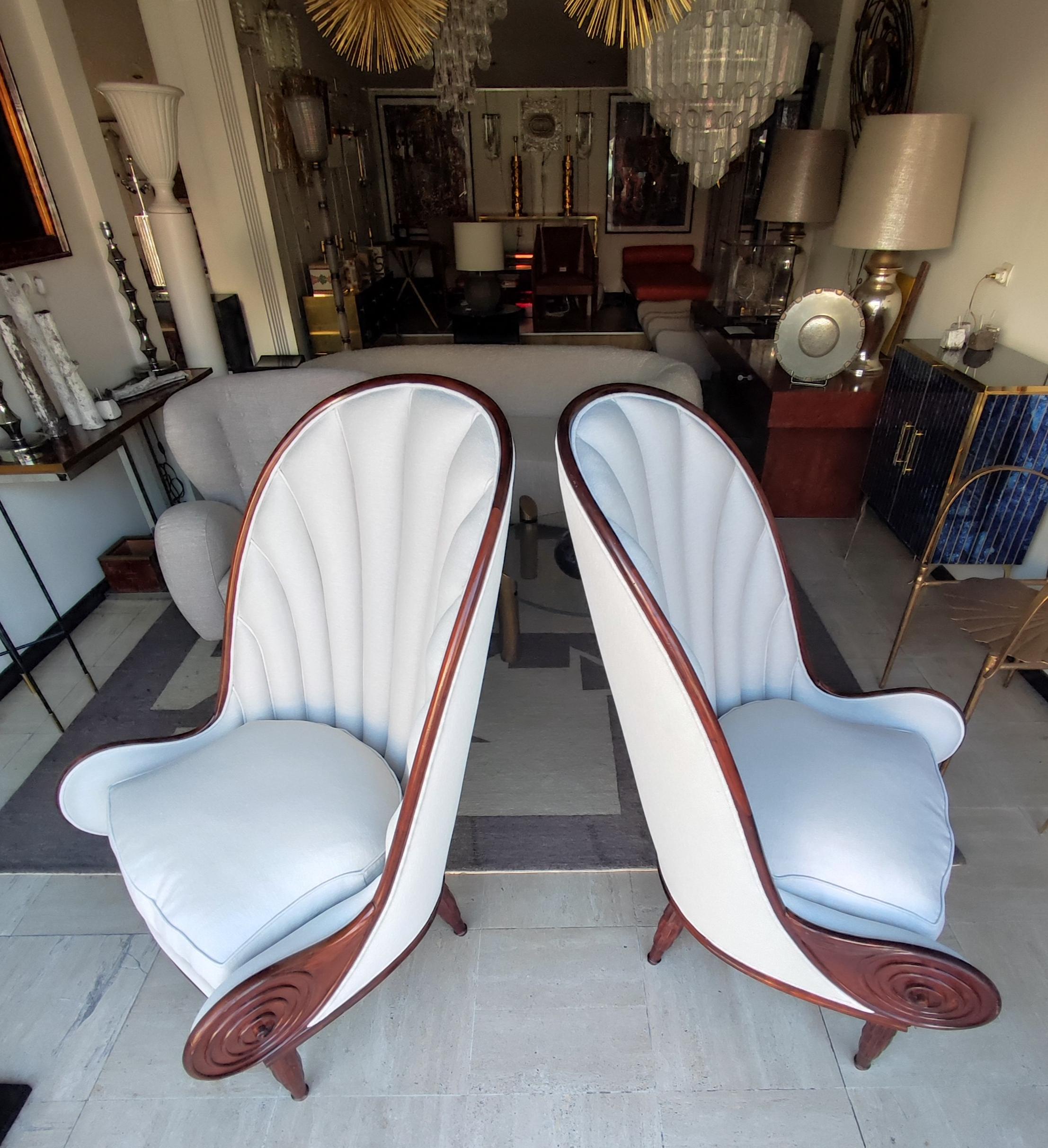 Nach Paul Iribe, ca. 70'' fantastisches Paar Nautile Sessel (Art déco) im Angebot