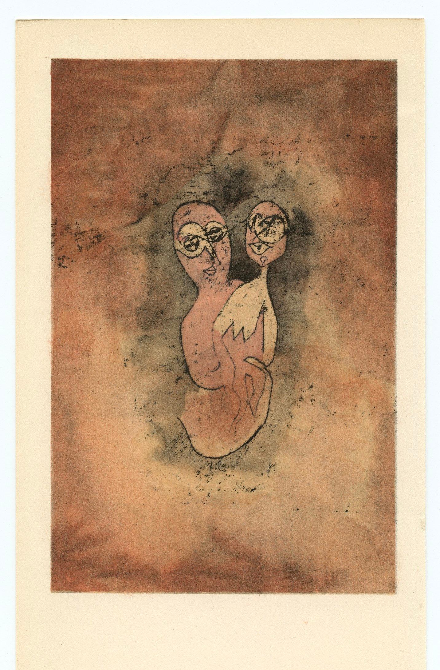 "Adam and little Eve" pochoir