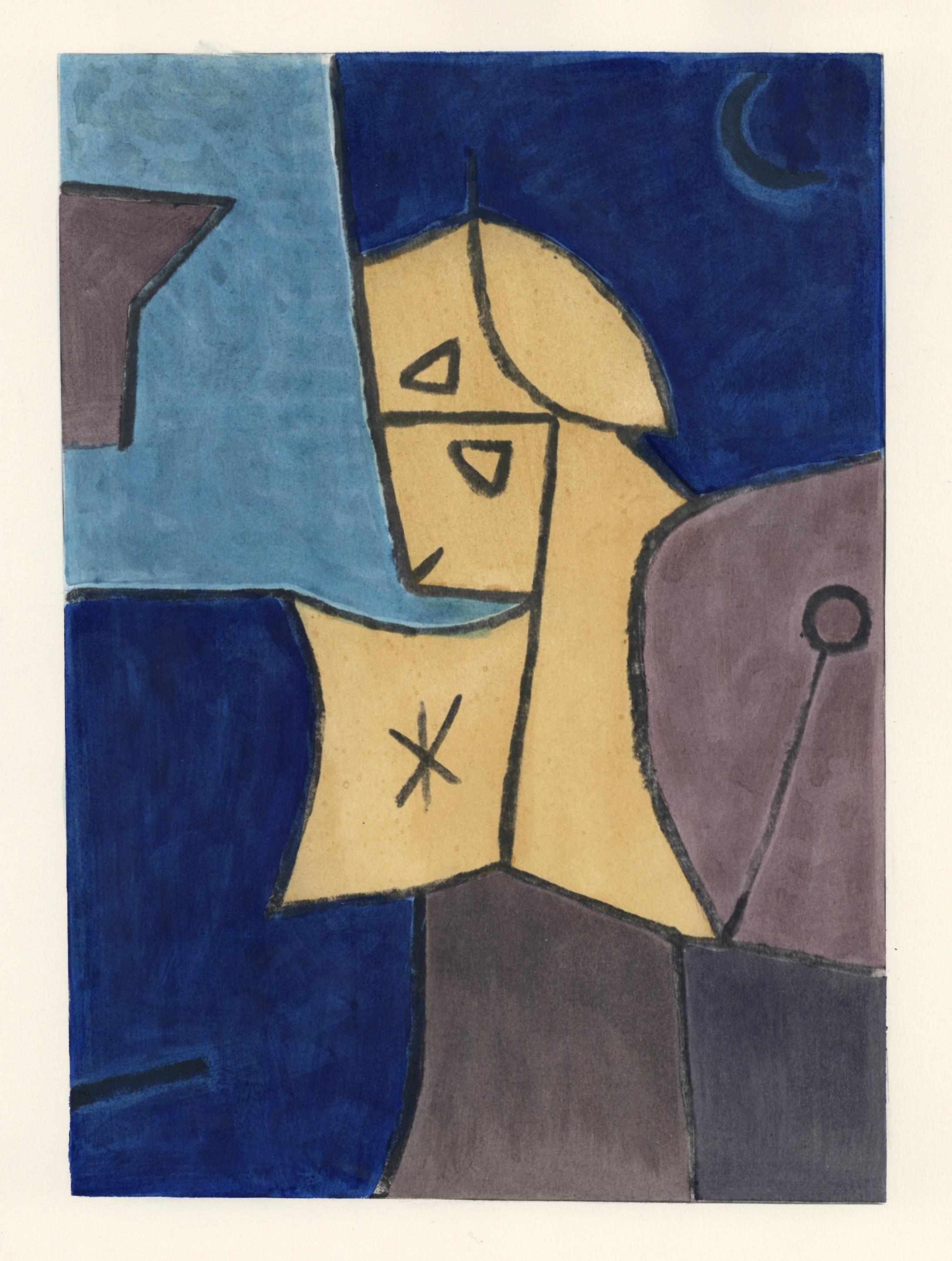 "Astral Sentinel" pochoir - Print by (after) Paul Klee