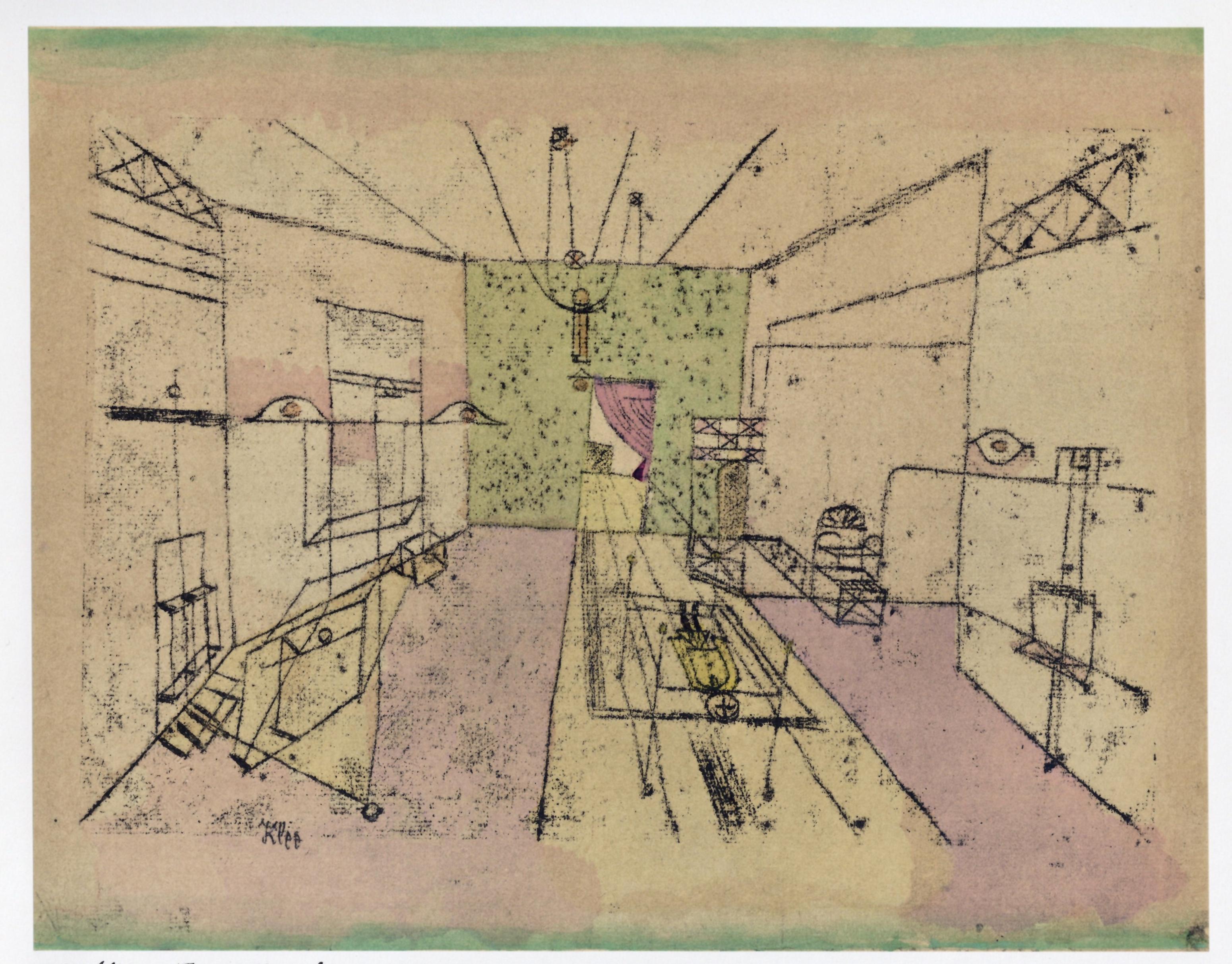 "Pochoir "Fantasmagorie perspective - Print de (after) Paul Klee