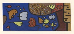 Vintage "Fruit on Blue" pochoir