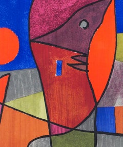 "Palesio Nua, " Lithograph with Abstract Cubes Poster after Paul Klee