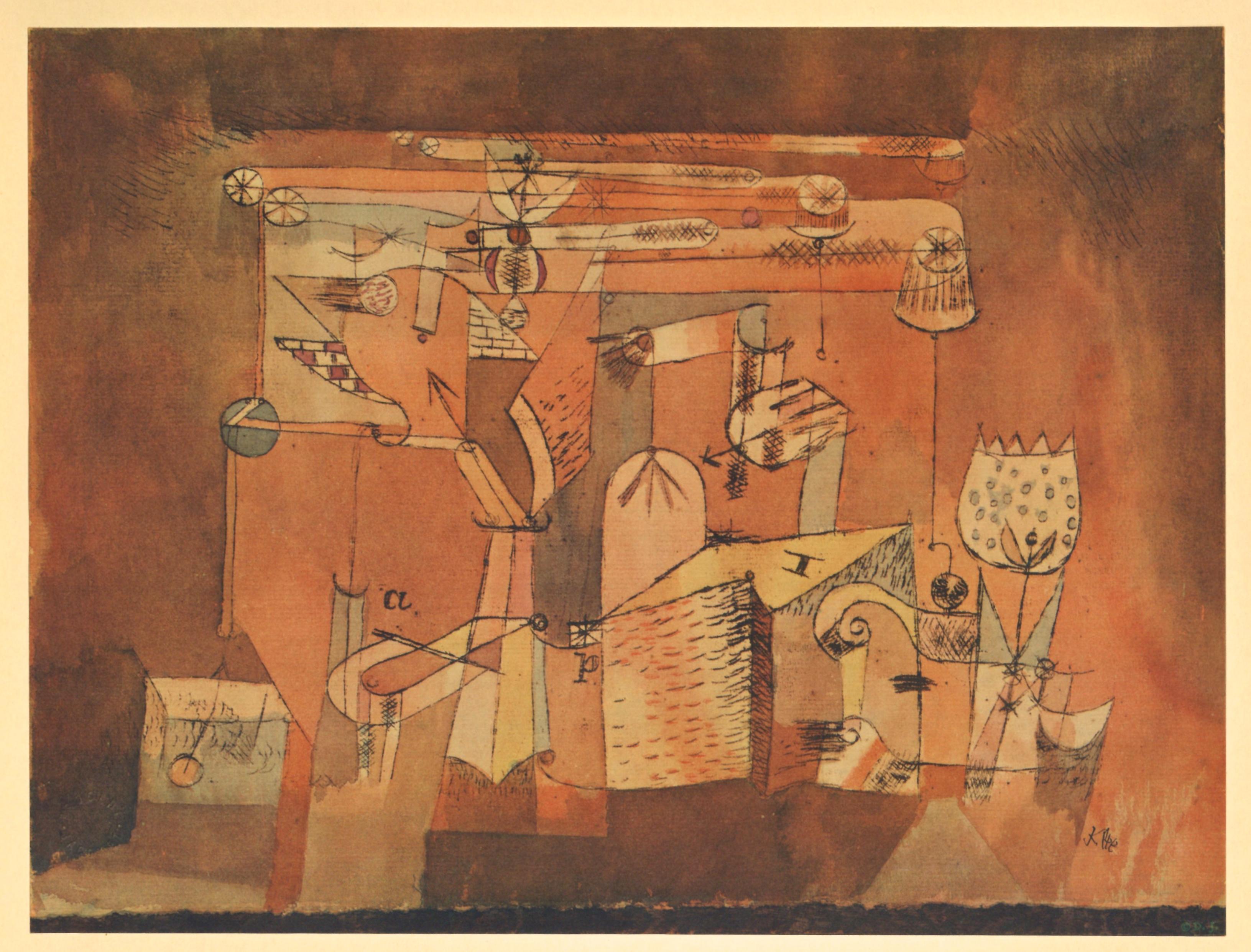 Pochoir d'un groupe de machines - Print de (after) Paul Klee