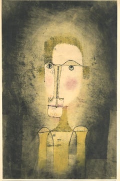Vintage "Portrait d'un jaune" pochoir